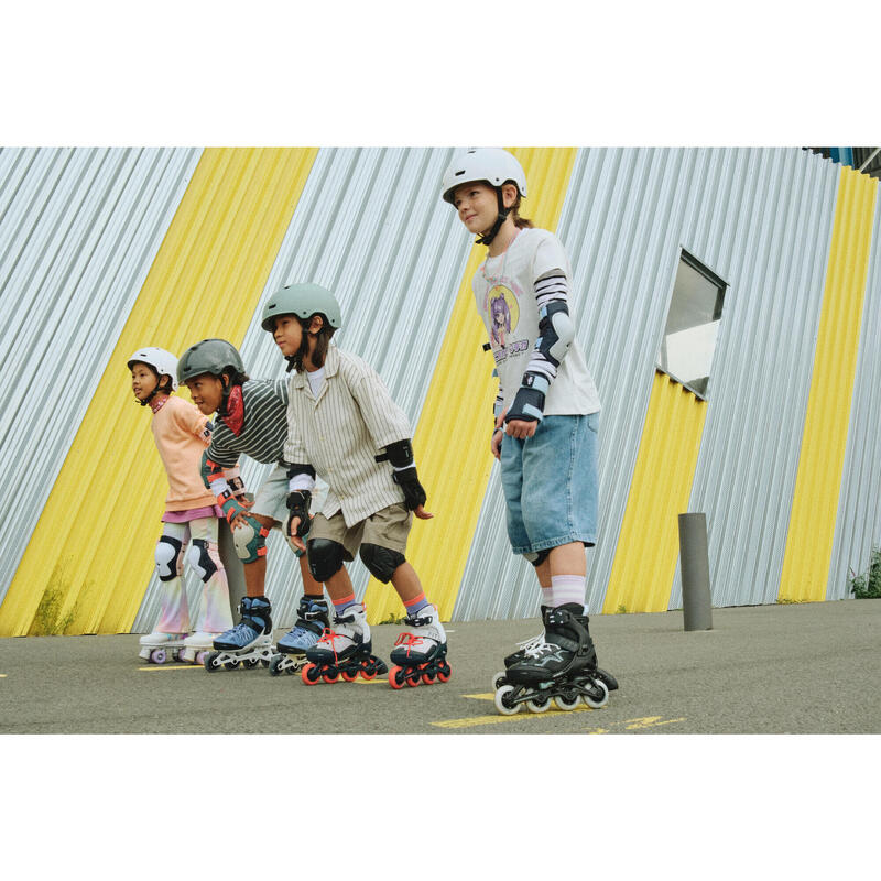 Fitness skates voor kinderen FIT3 zwart kaki