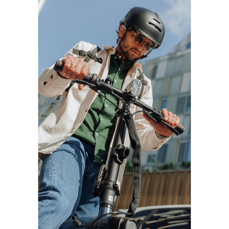 Capacete de Ciclismo 900 com Viseira e Luz Traseira Preto