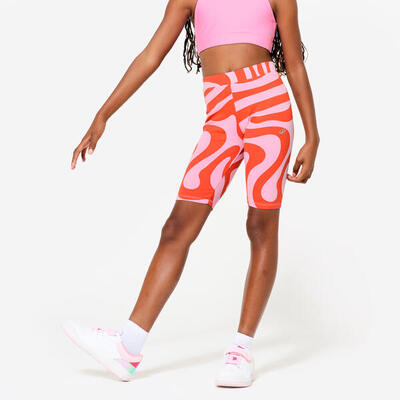 Radlerhose Kinder Baumwolle - Print rosa