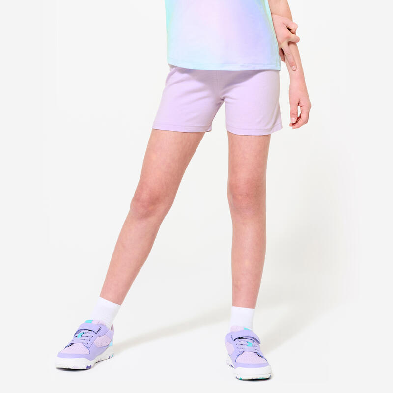 Short multisport court coton fille, violet