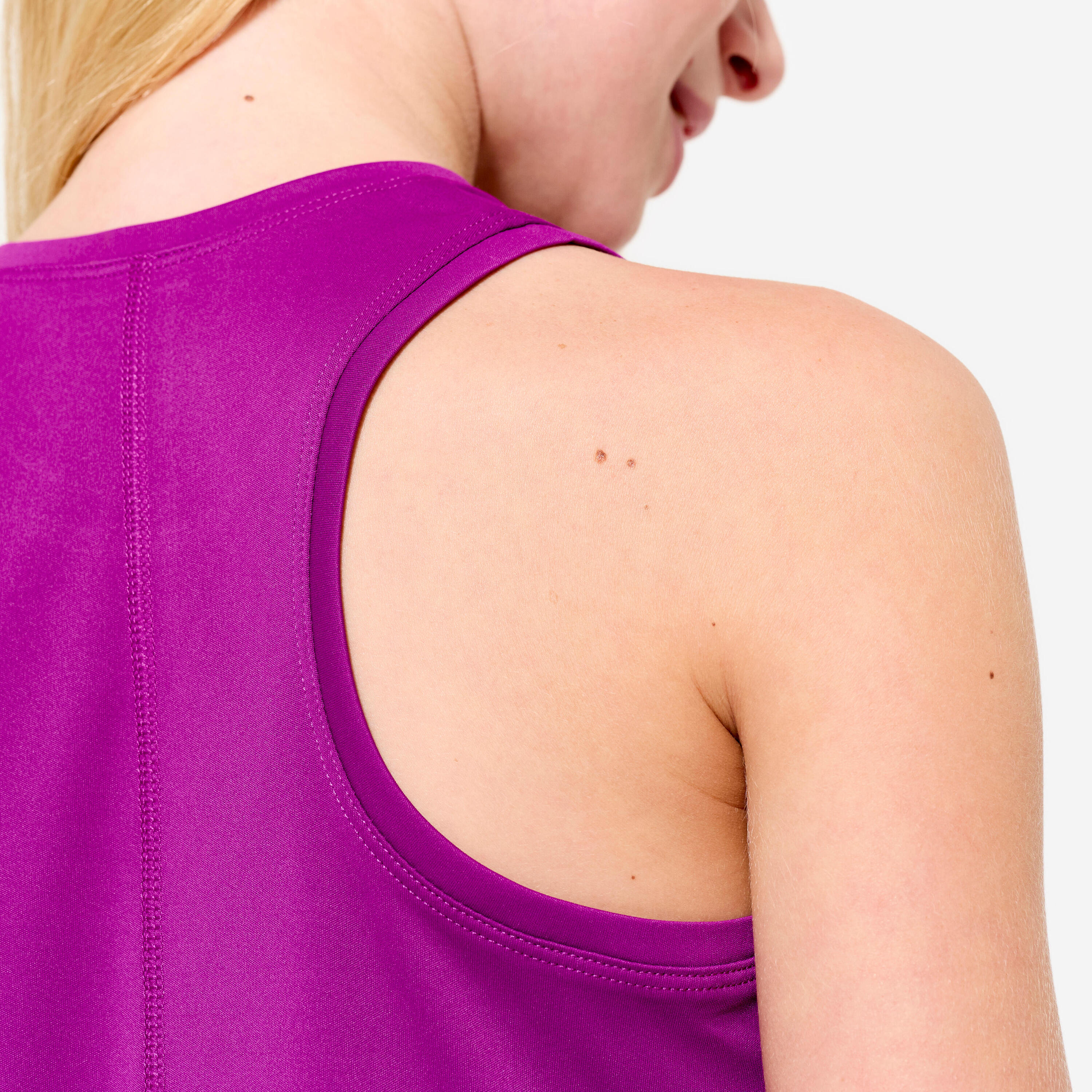 Ademend multisport topje voor meisjes paars 5/6