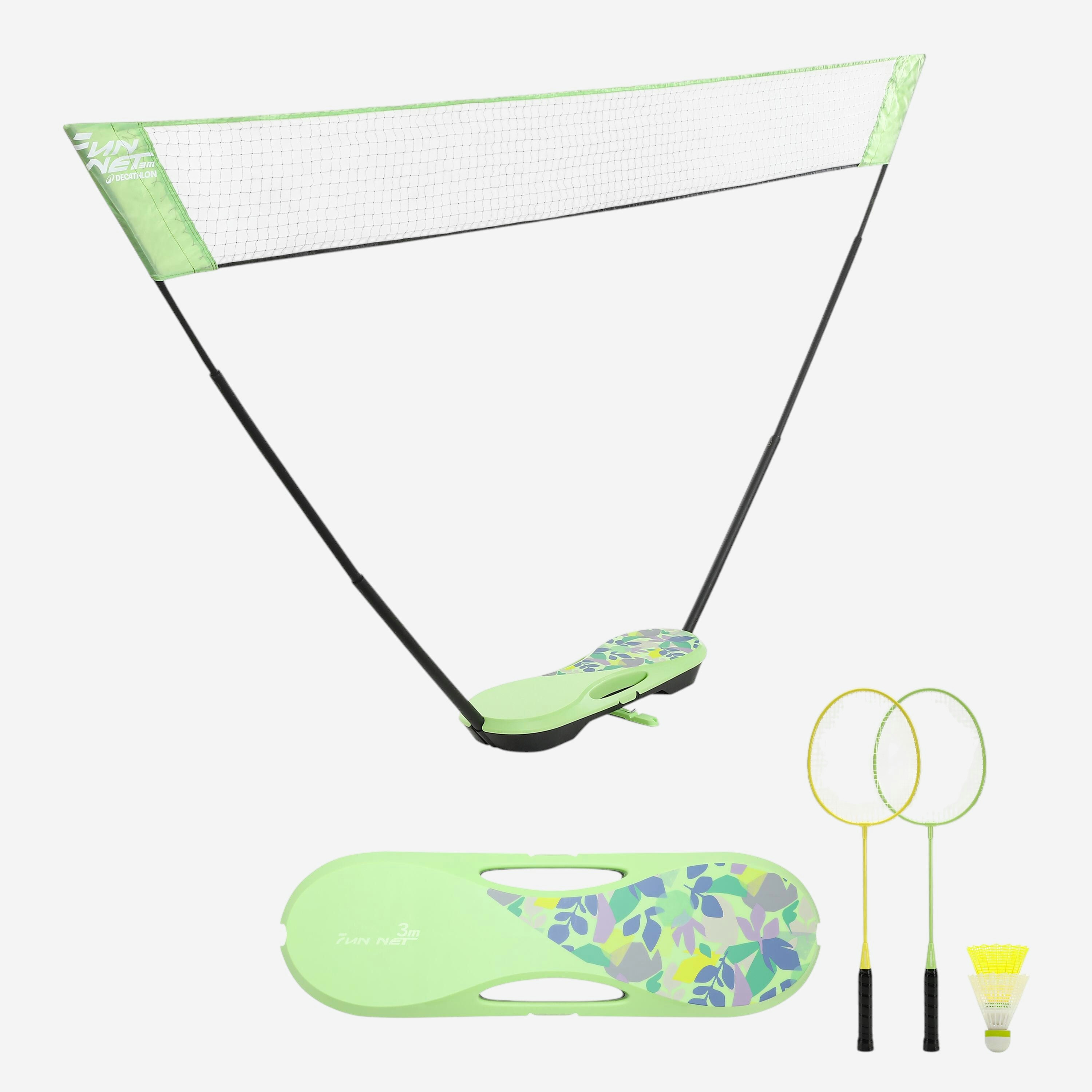 Kit filet de badminton fun set 3 mètres - vert feuille - Badminton - PERFLY- Clubs - Entreprises - Collectivités - Associations