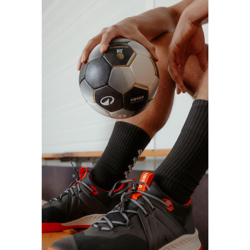 Șosete mid de handbal H500 negru-alb adulți 