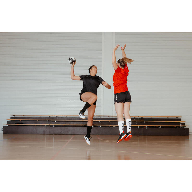 Șosete lungi de handbal HIGH alb-negru adulți 