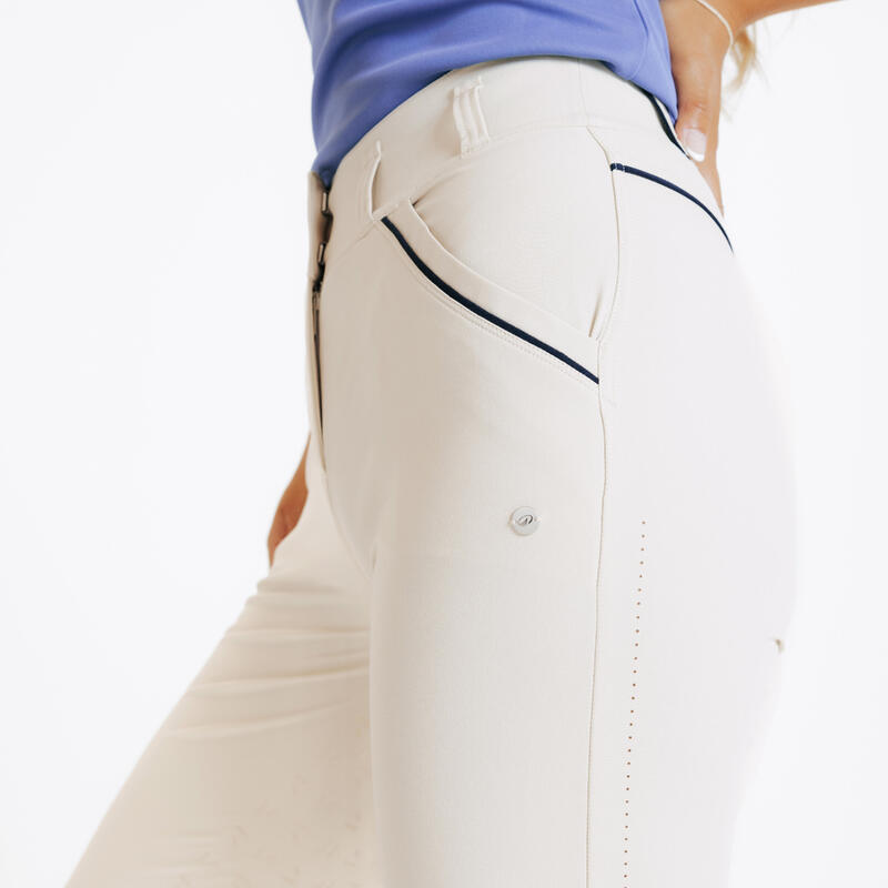 Pantalon équitation Fullgrip ultraléger Femme Beige