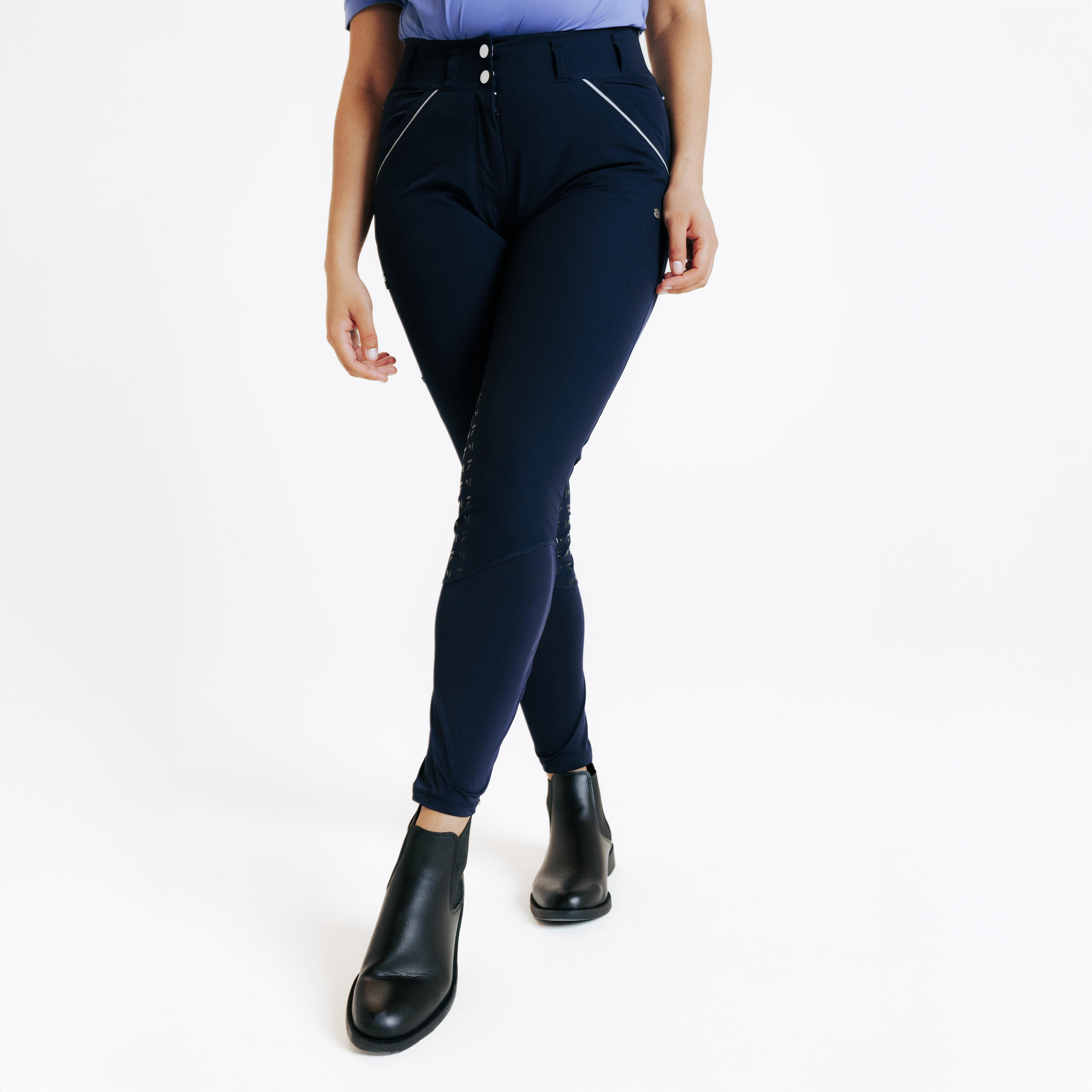 FOUGANZA Reithose Full Grip Ultralight Damen blau