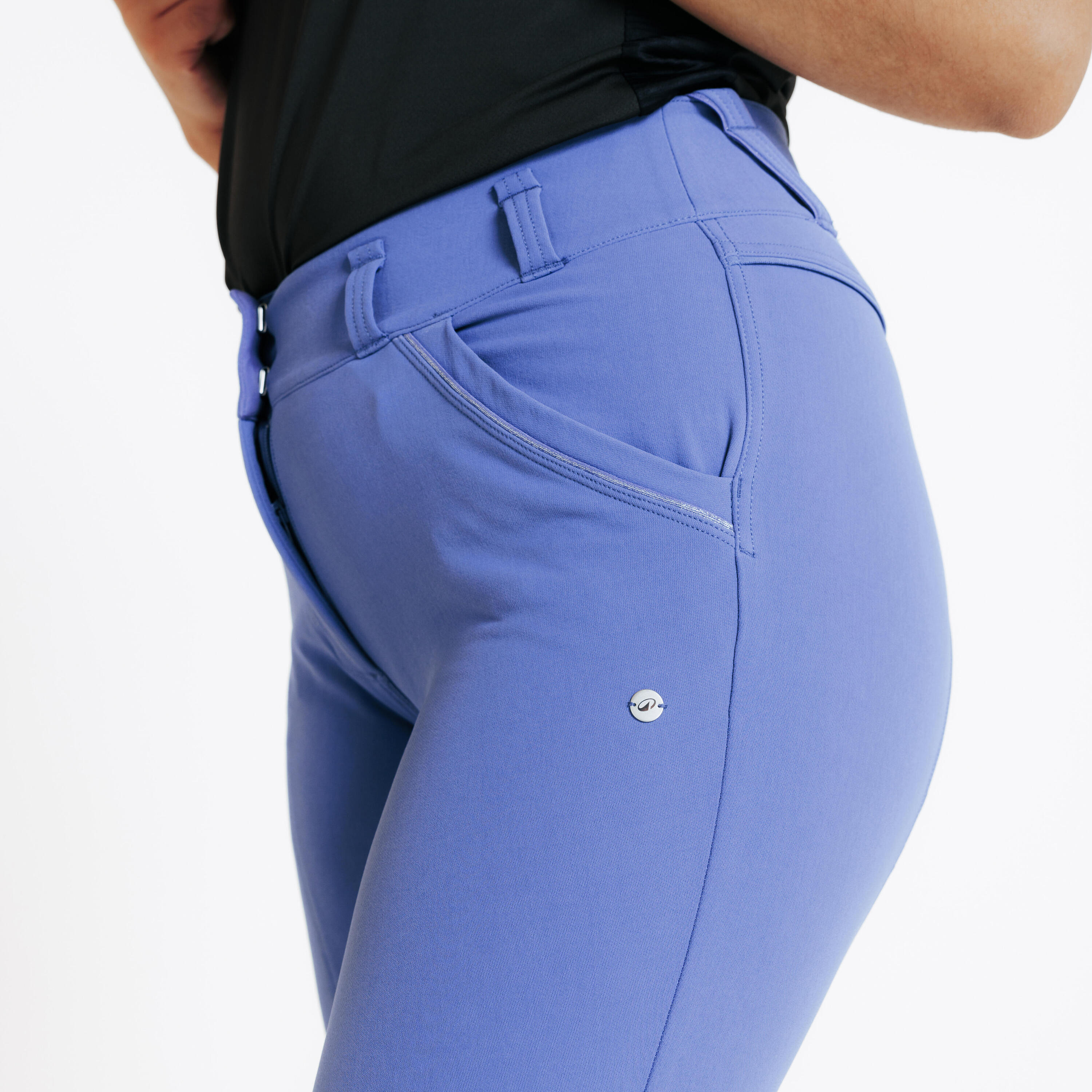 Women's Horse Riding Full Grip Jodhpurs 900 - Comet Blue 3/6