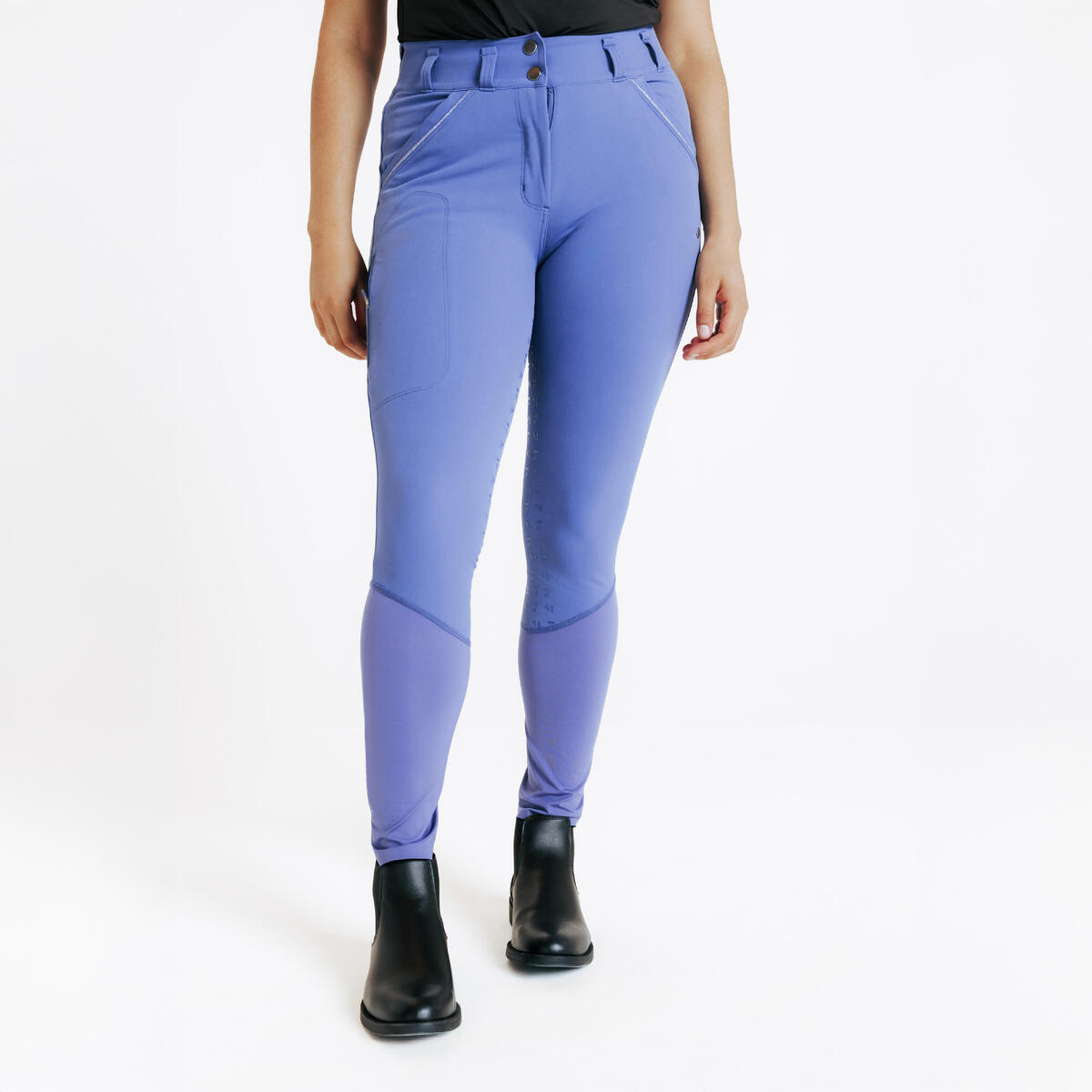Pantalon équitation full grip femme - 900 bleu comète