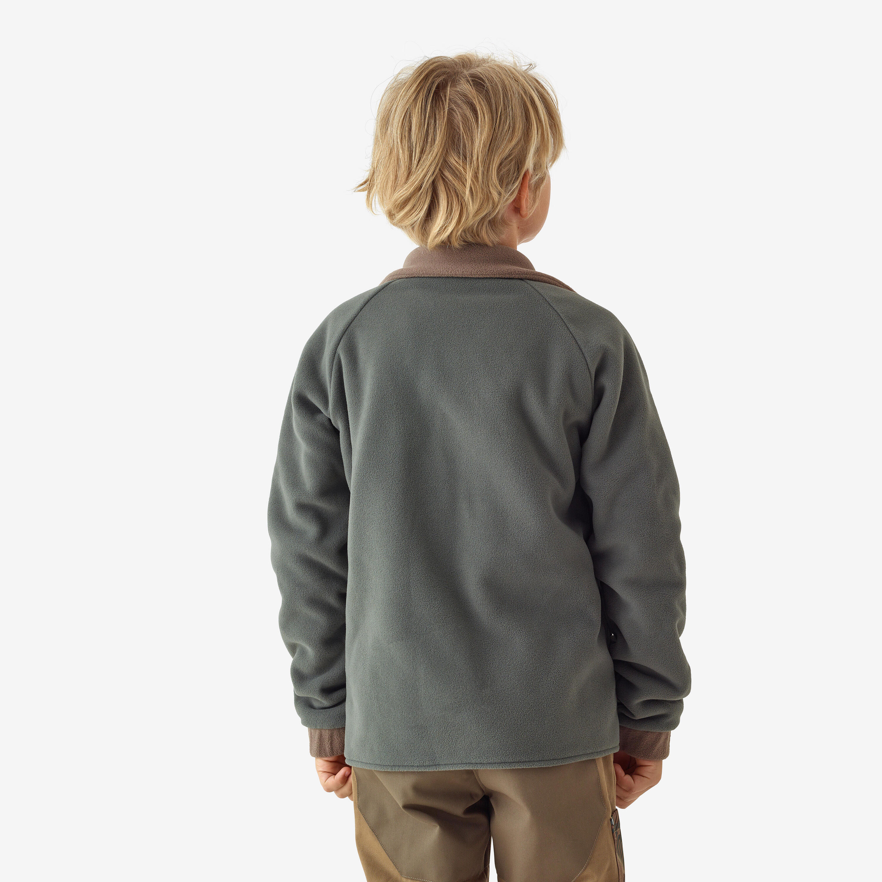 Veste de chasse en polaire enfant – 500 brun 7/7