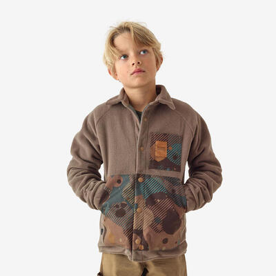 Fleece overhemd voor kinderen 500 bruin