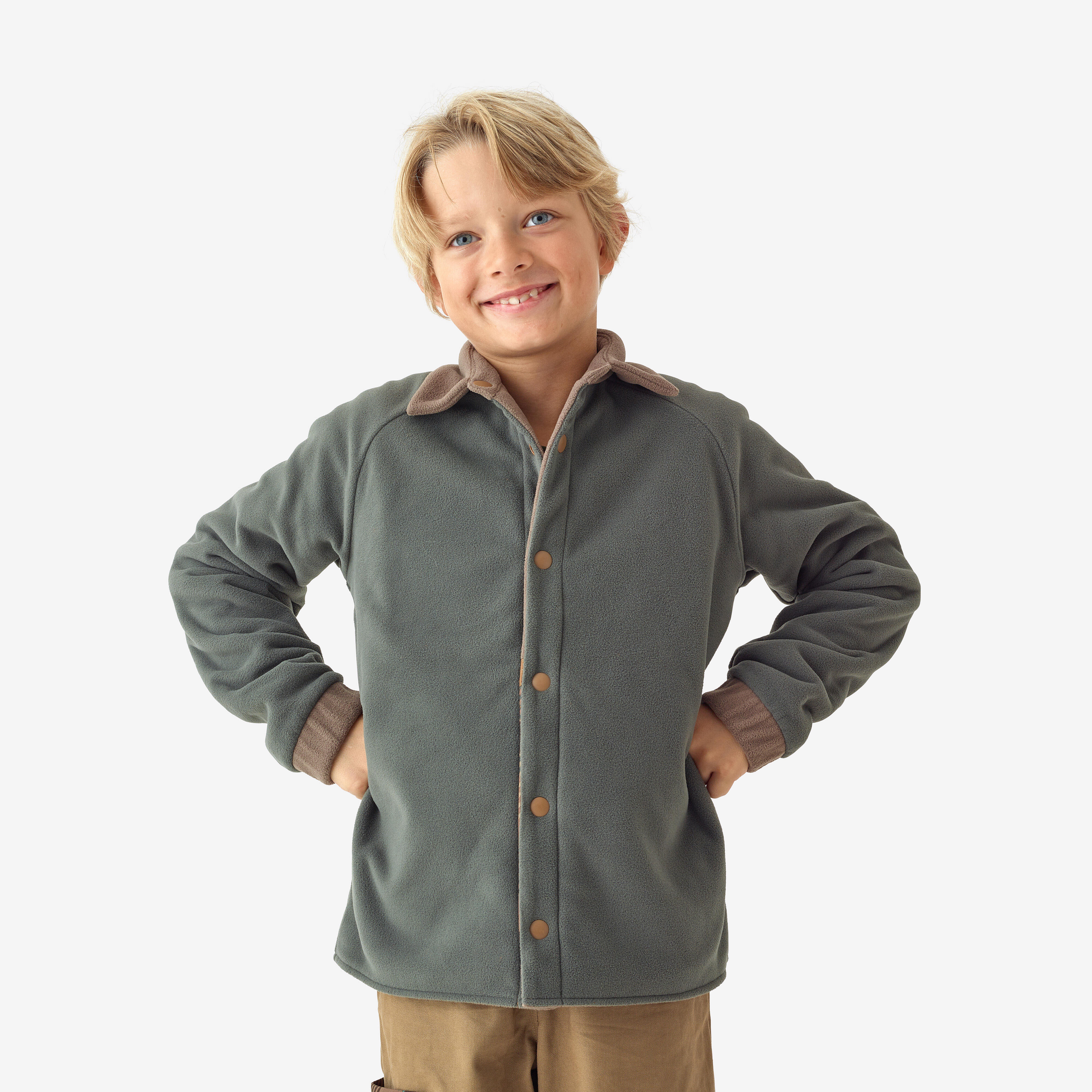 Veste de chasse en polaire enfant – 500 brun - SOLOGNAC