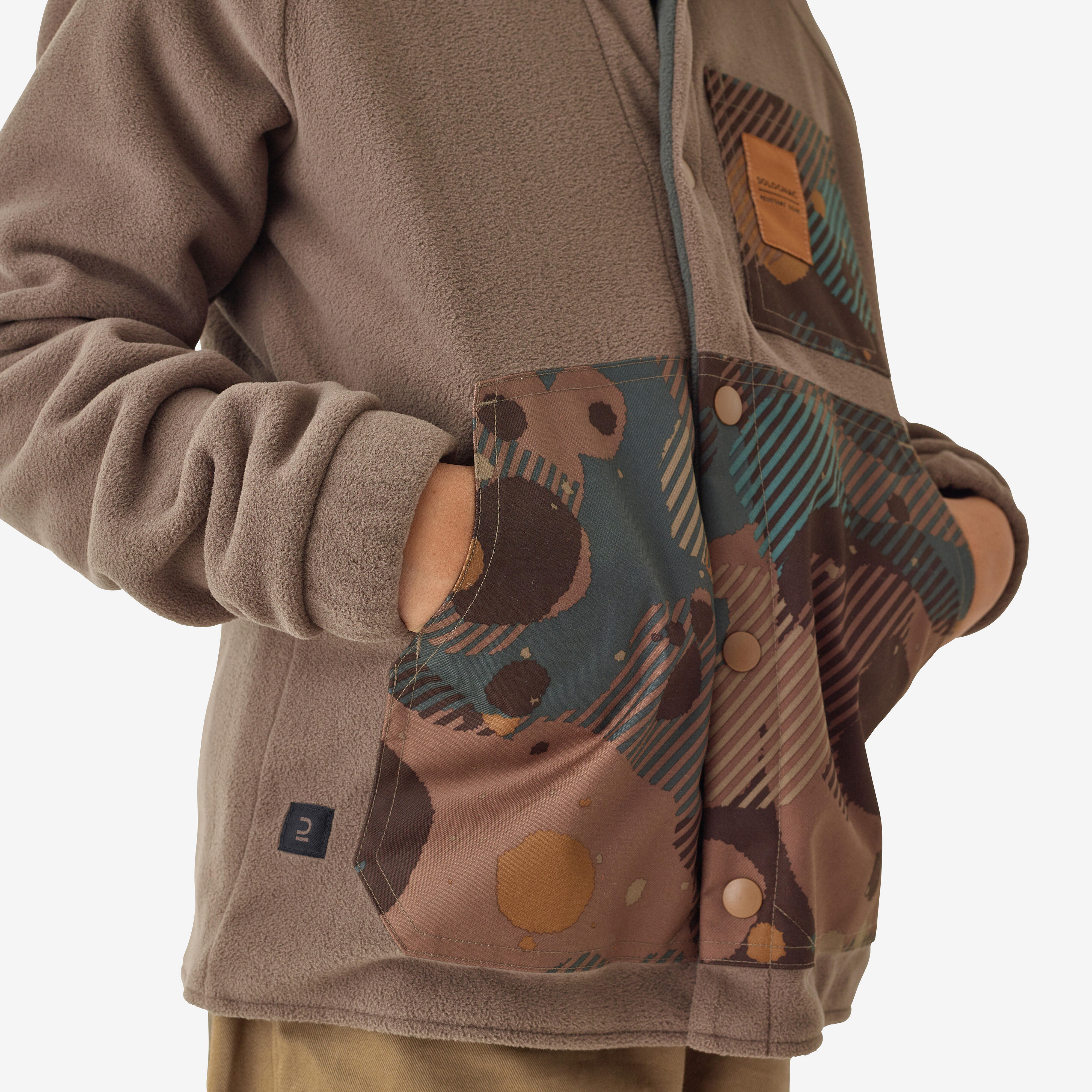 Veste de chasse en polaire enfant – 500 brun - SOLOGNAC