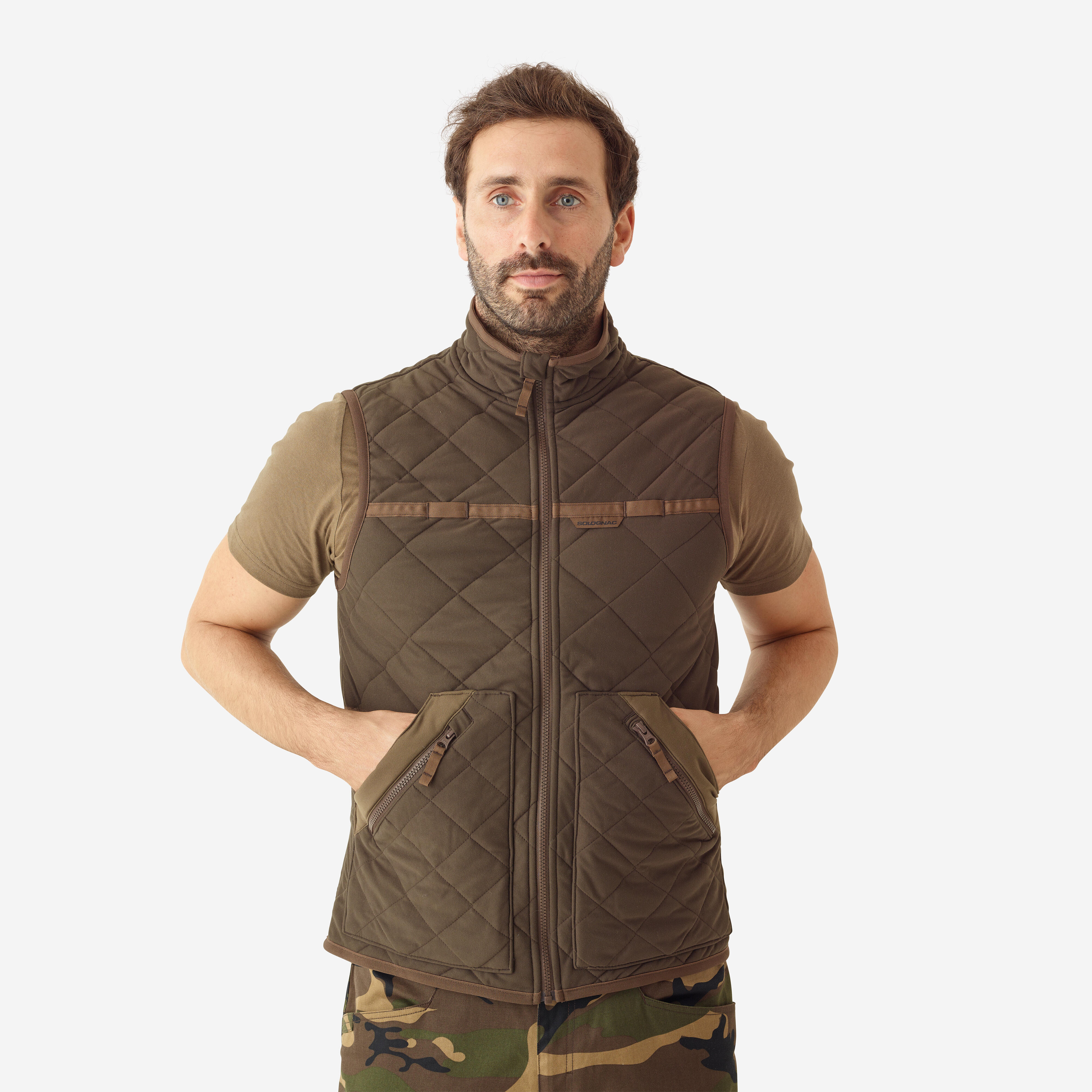 Country Sport Silent Padded Gilet 500 Brown. | Decathlon