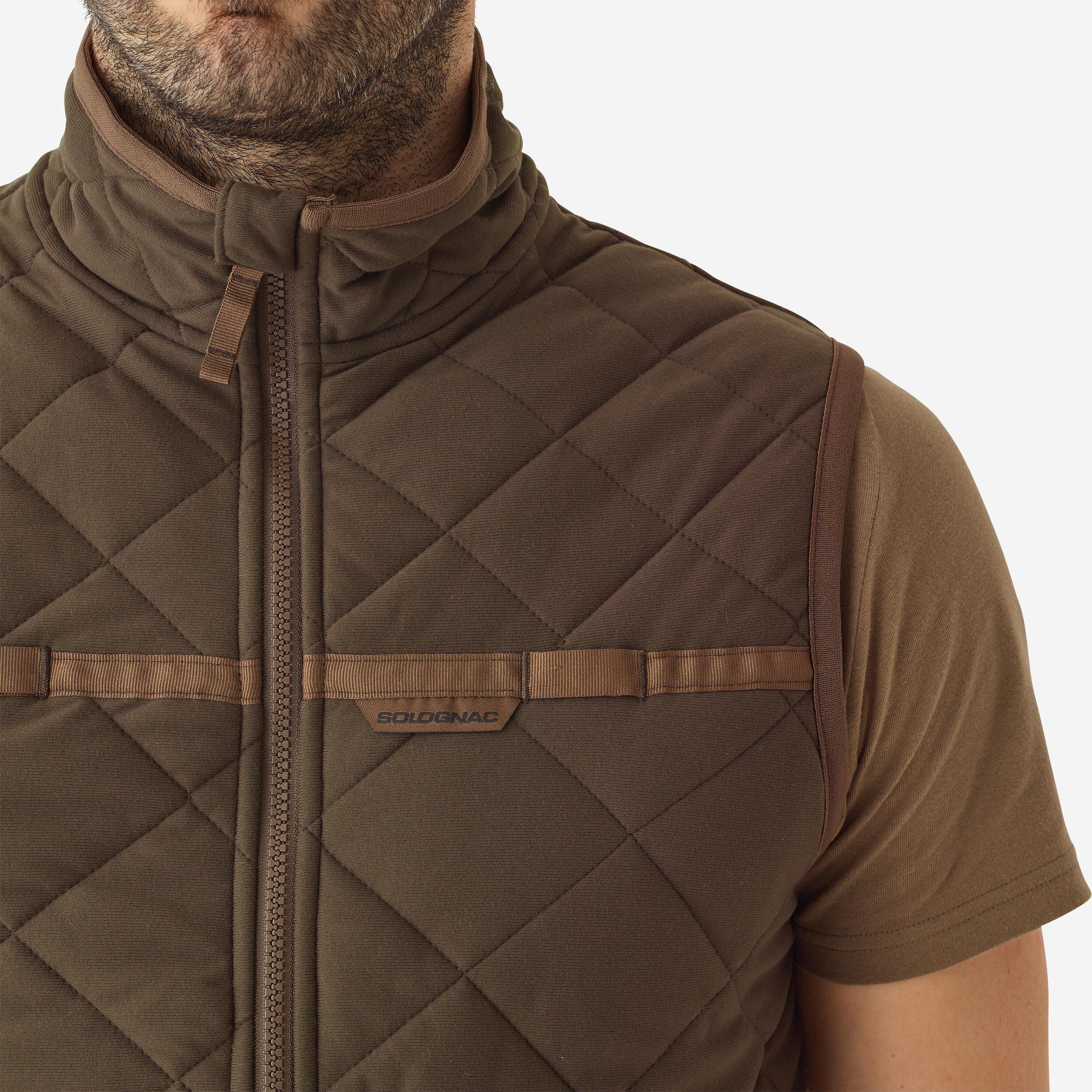 Gilet caccia silenzioso 500 marrone 5/7