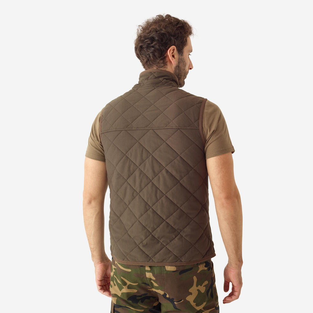 Gilet chasse matelassé silencieux marron 500.