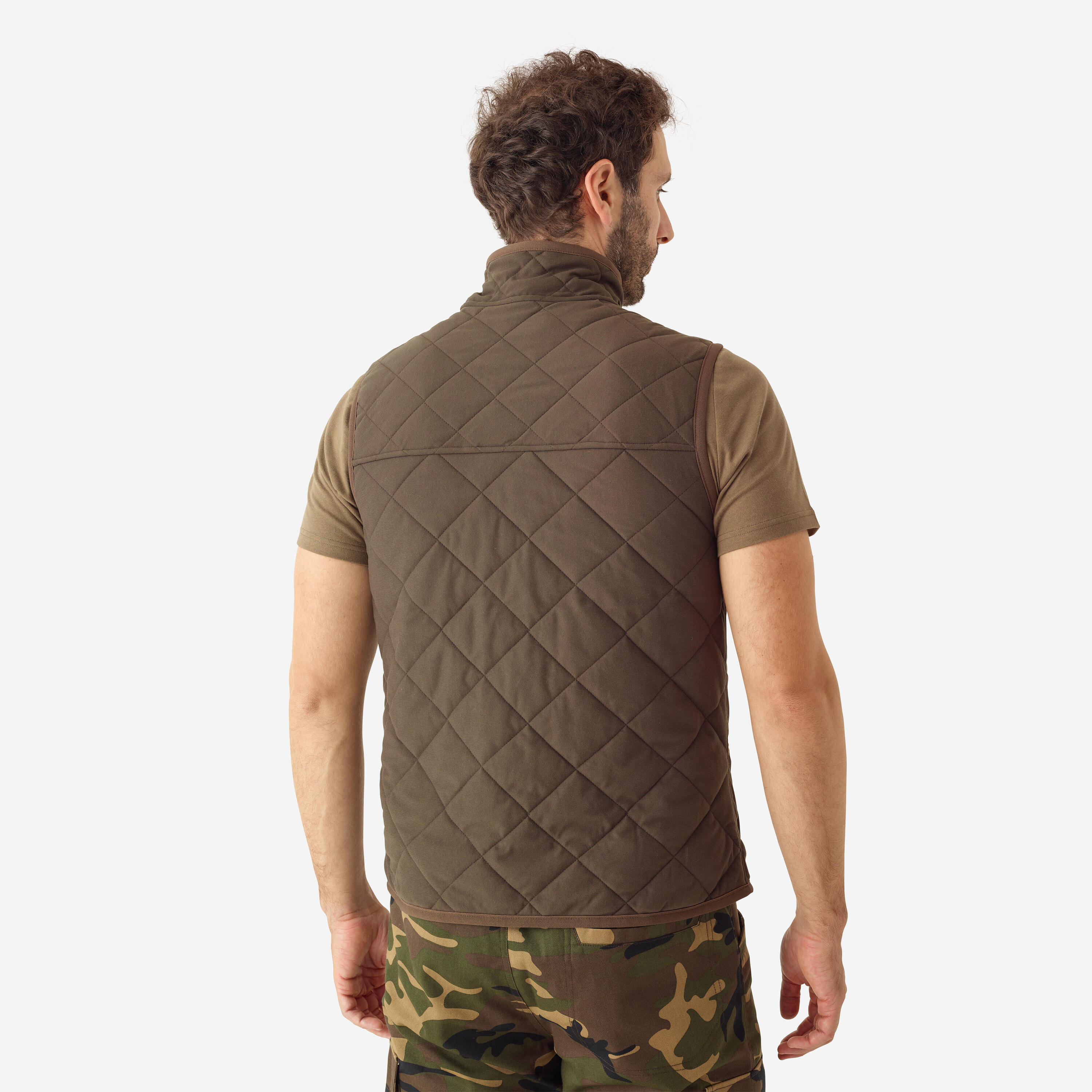 Gilet caccia silenzioso 500 marrone 3/7