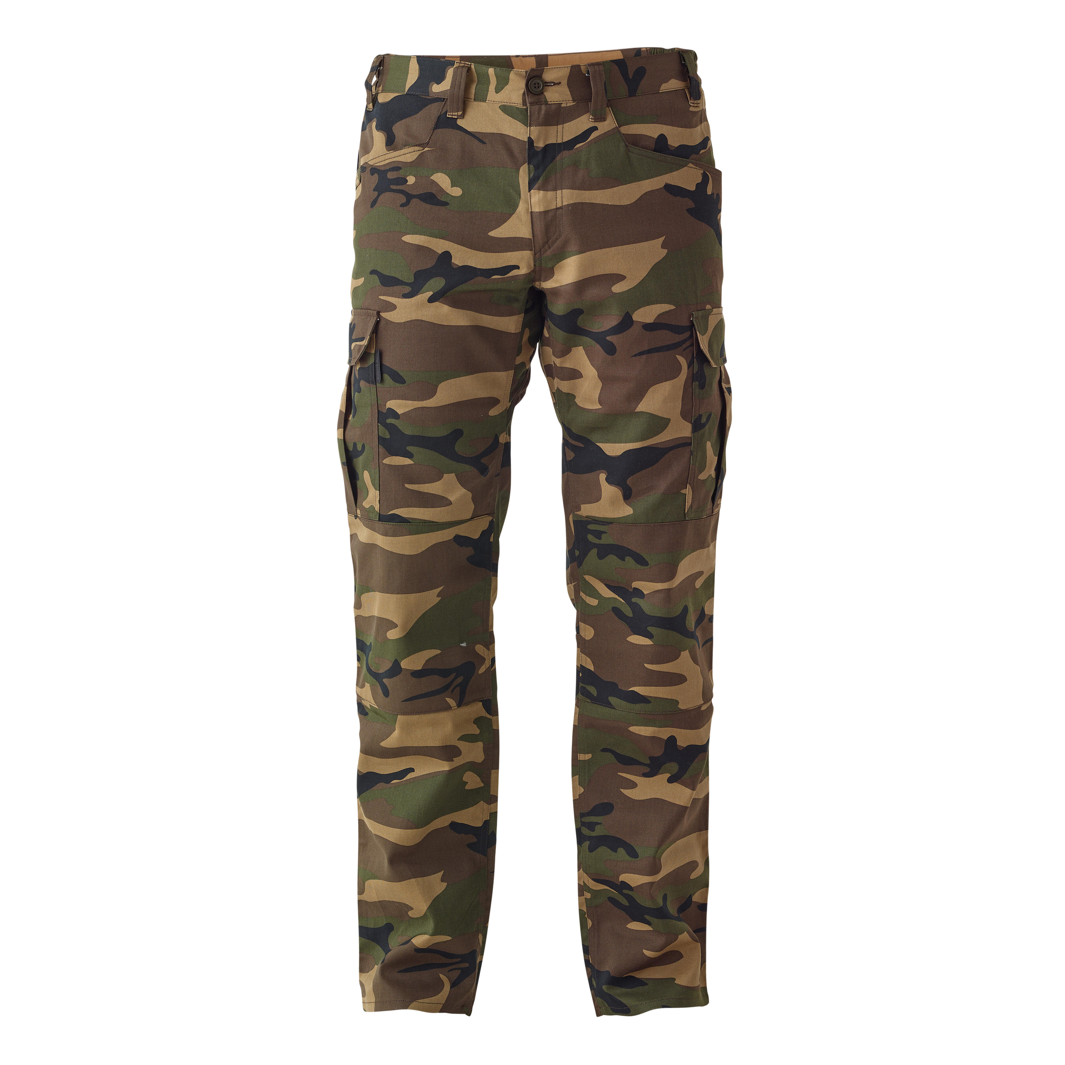Pantalon cargo de chasse résistant homme, Steppe 500 camouflage vert - SOLOGNAC