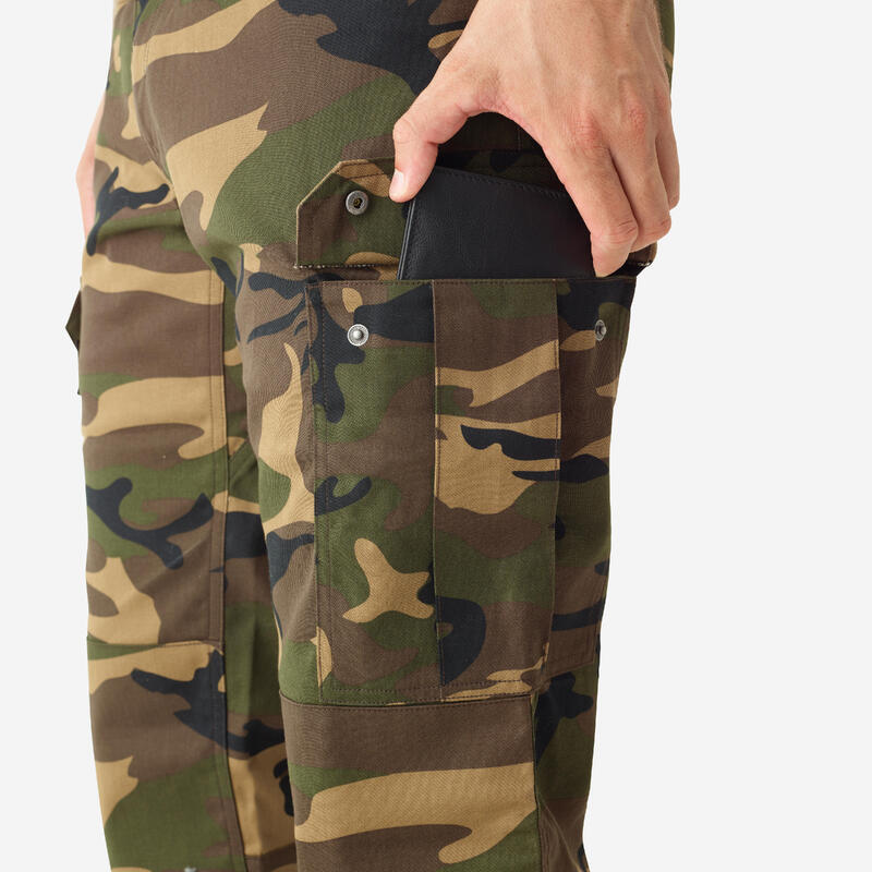 Pantalon cargo Stepă 500 Camuflaj verde