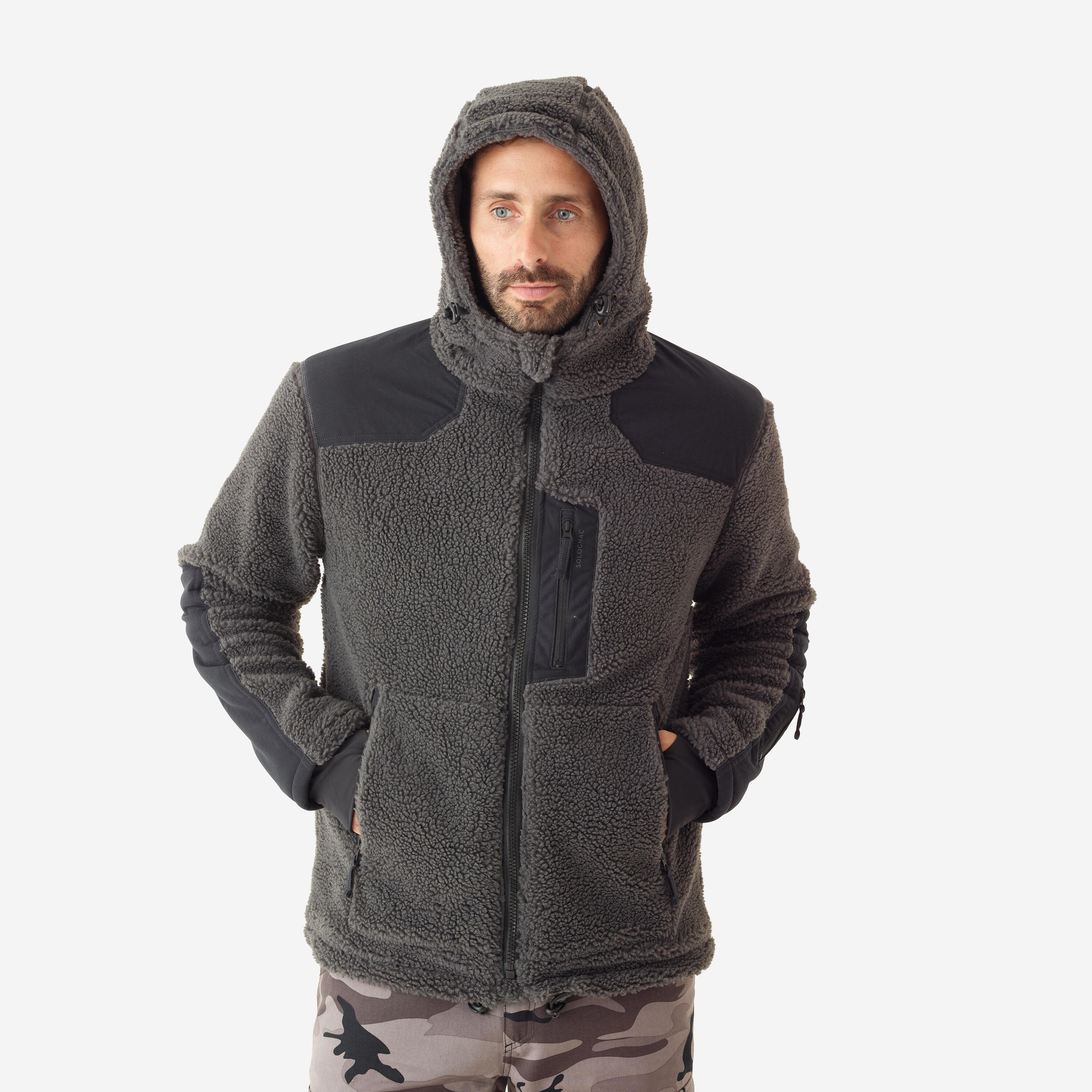 Warm wollig fleecejack 900 grijs 4/10