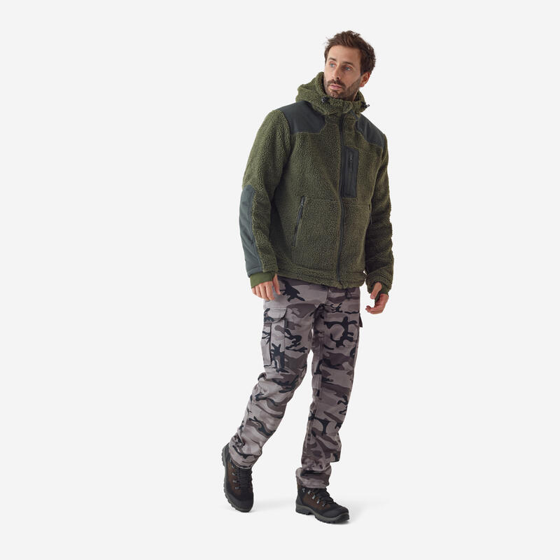 Lovecká fleecová hřejivá bunda s beránkem Sherpa 900