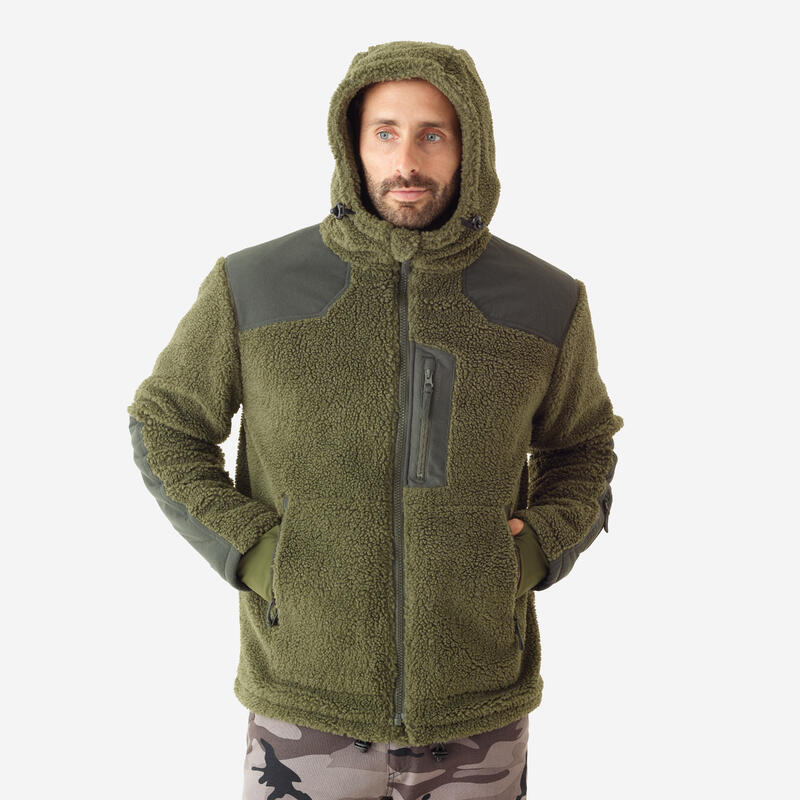 Polaire de chasse chaude sherpa moutonnée 900 verte