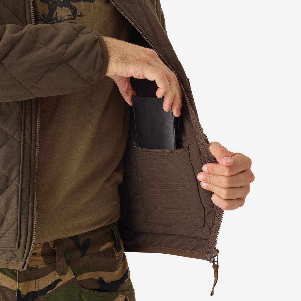 Veste matelassée silencieuse marron 500