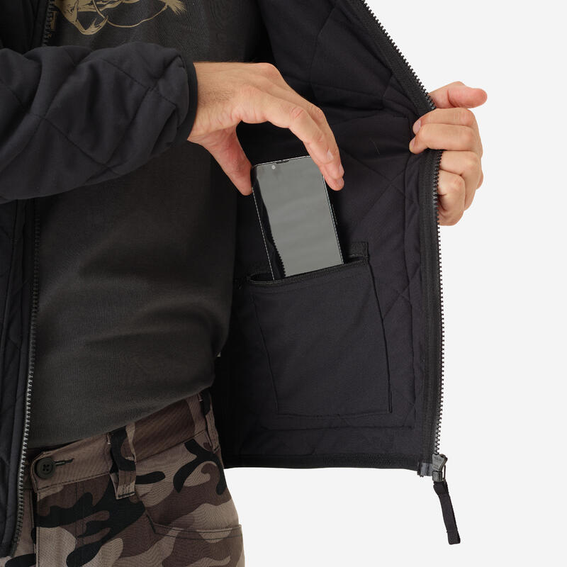 Veste matelassée silencieuse noire 500