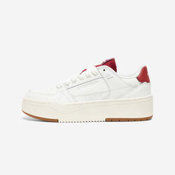 Baskets en cuir femme CJ80 platform blanc et bordeaux