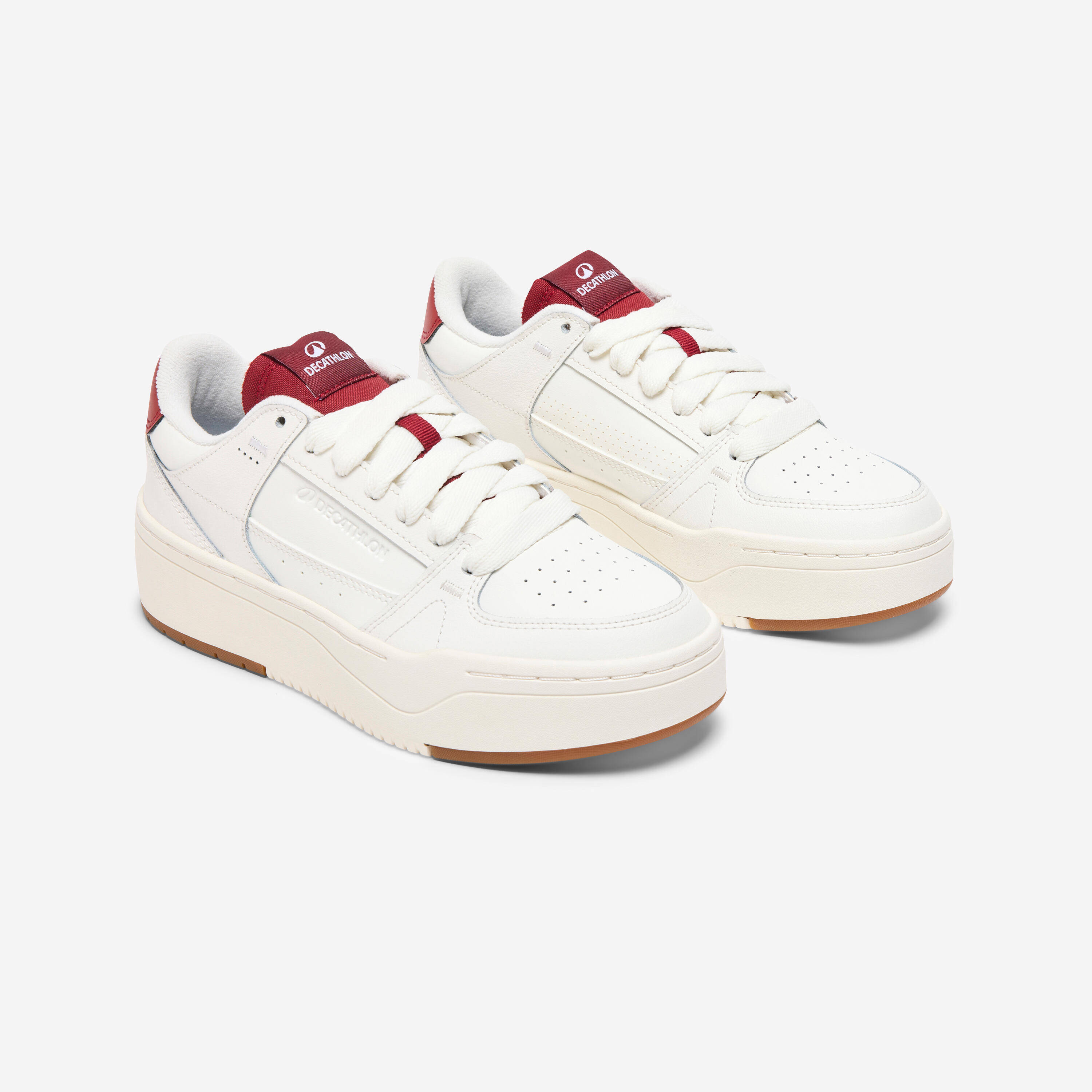 CJ80 Platform Women's Shoes - White/Burgundy -  2