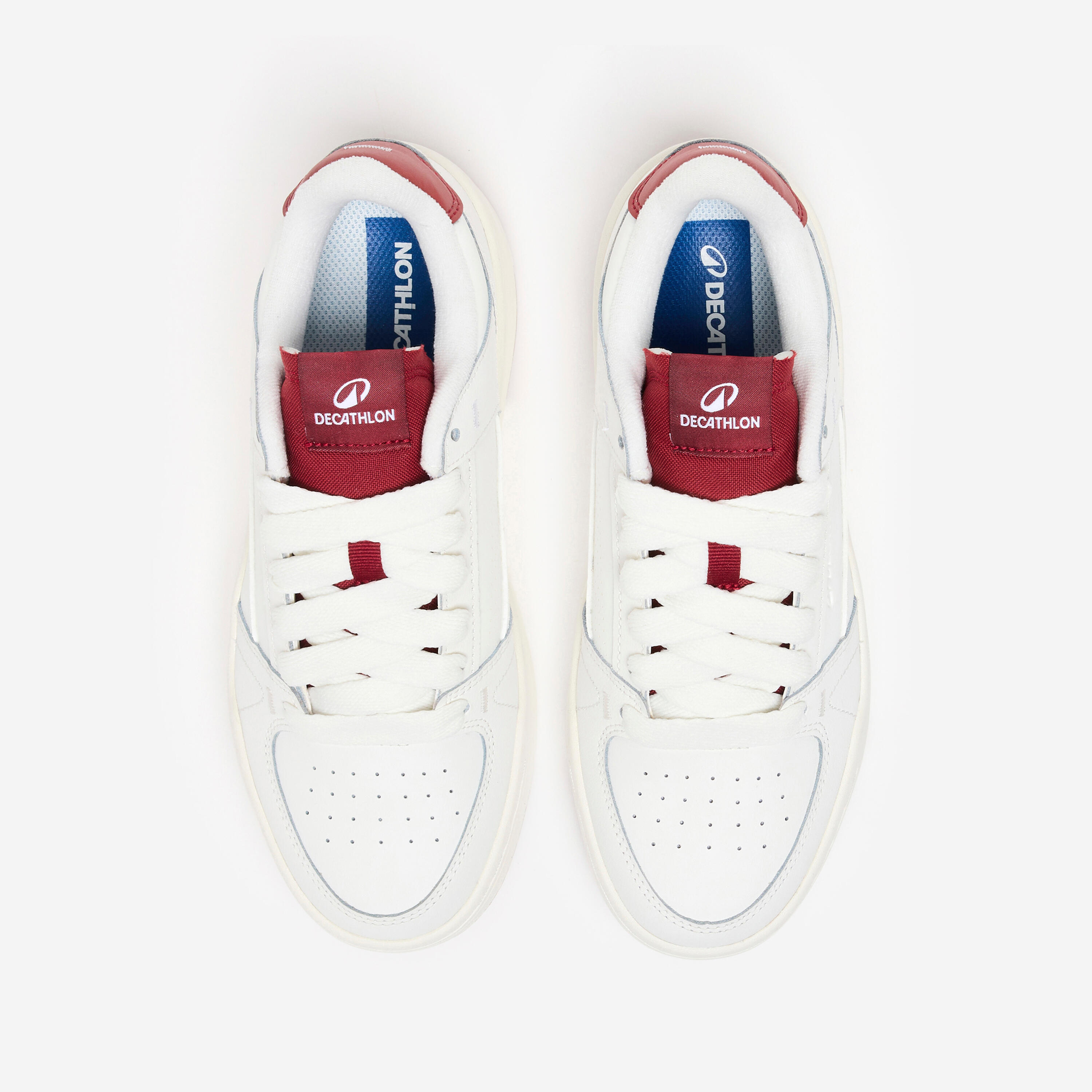 Baskets en cuir femme CJ80 platform blanc et bordeaux 7/11