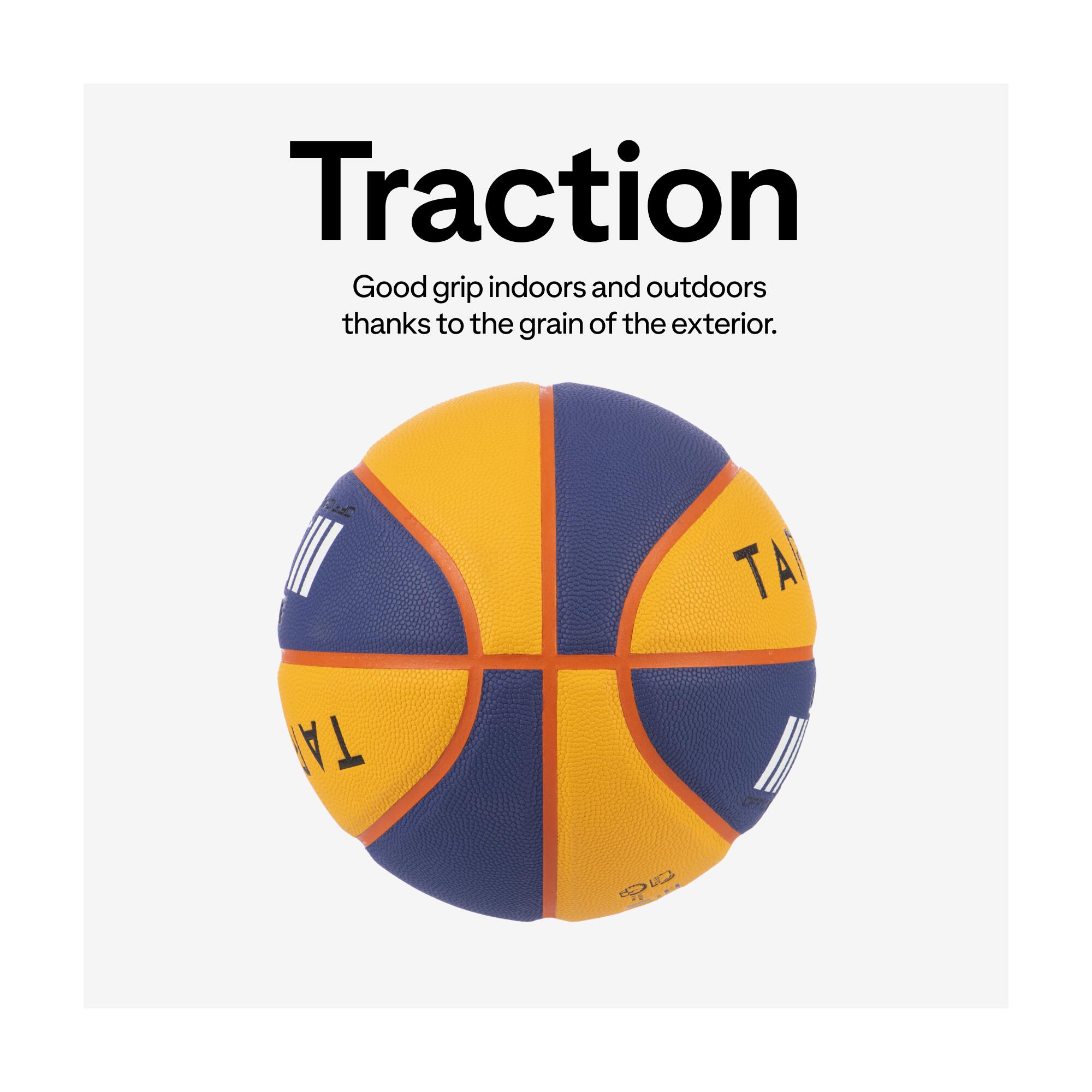 Basketball Ball 3 ON 3 Indoor Outdoor  BT500 Blue Yellow