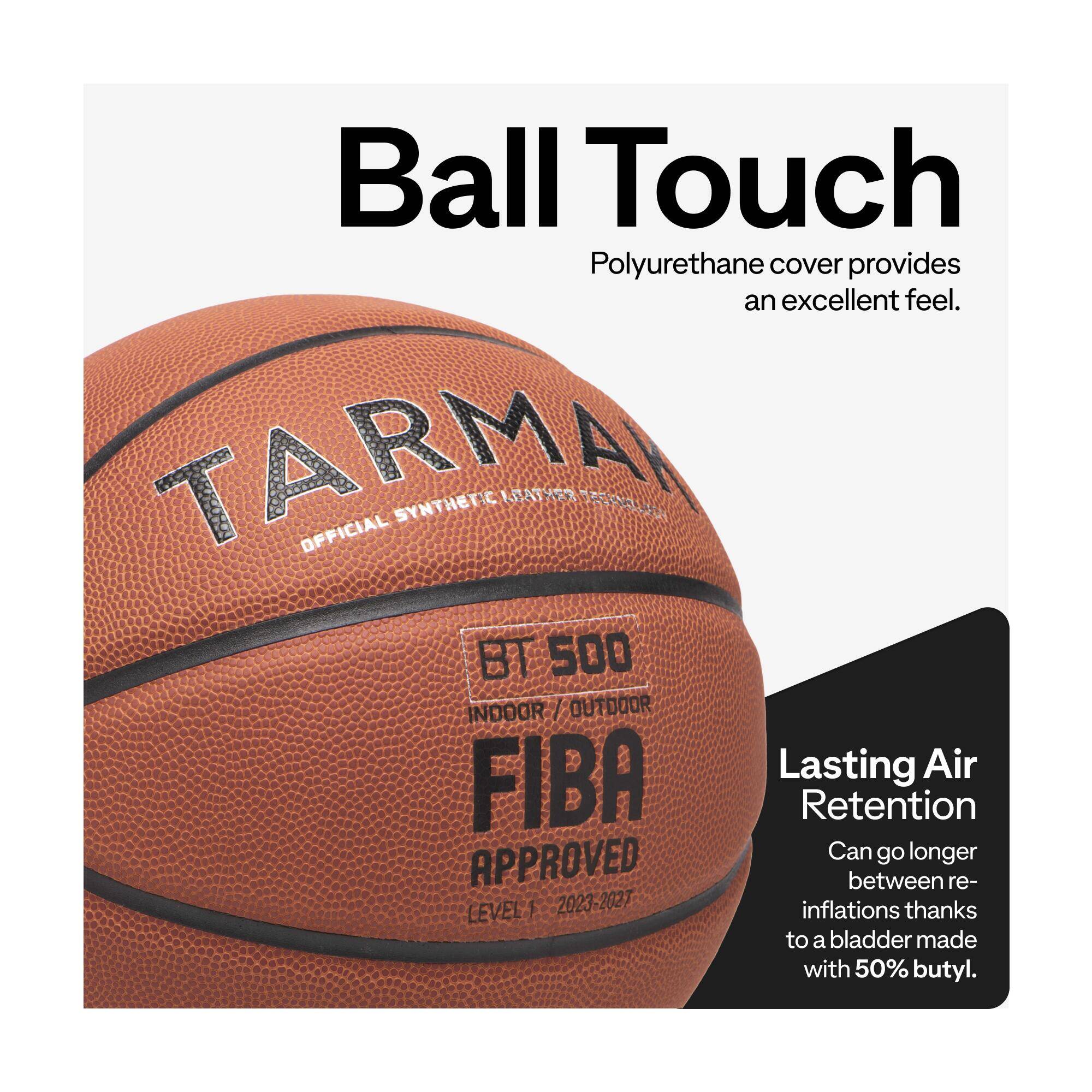 Size 6 Basketball FIBA Control Match BT500 - Brown -  4