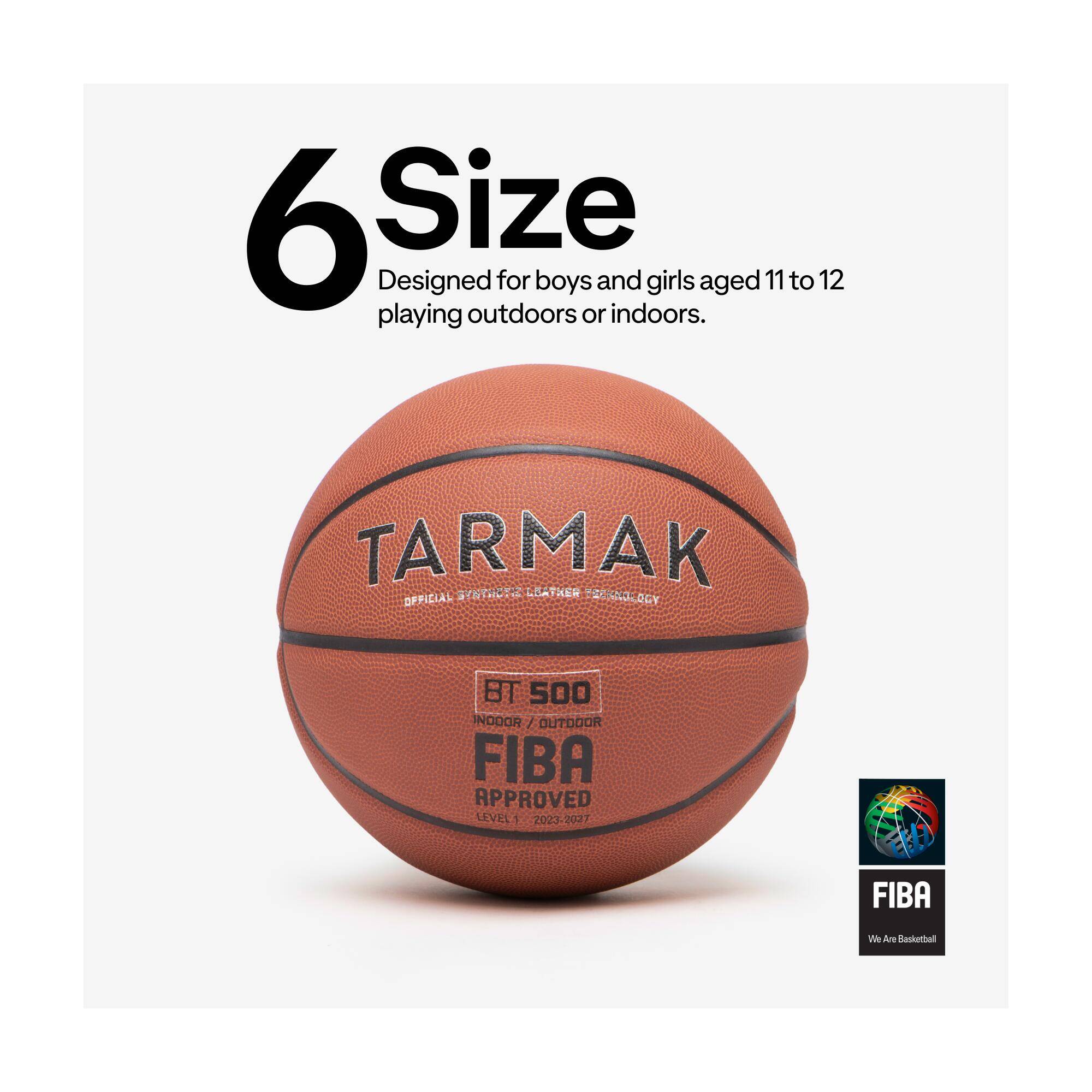 Size 6 Basketball FIBA Control Match BT500 - Brown -  3