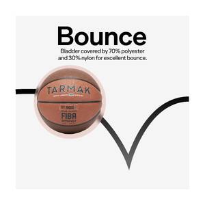 Adult Basketball BT500 Grip Size 7 - Brown/Orange