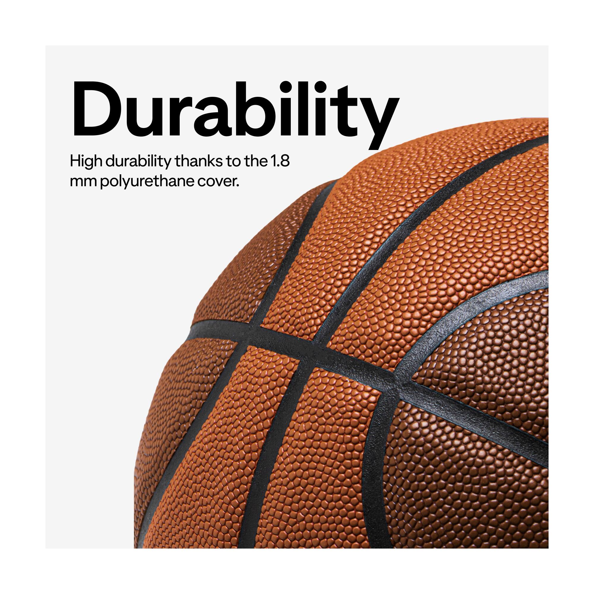 Adult Basketball BT500 Grip Size 7 - Brown/Orange