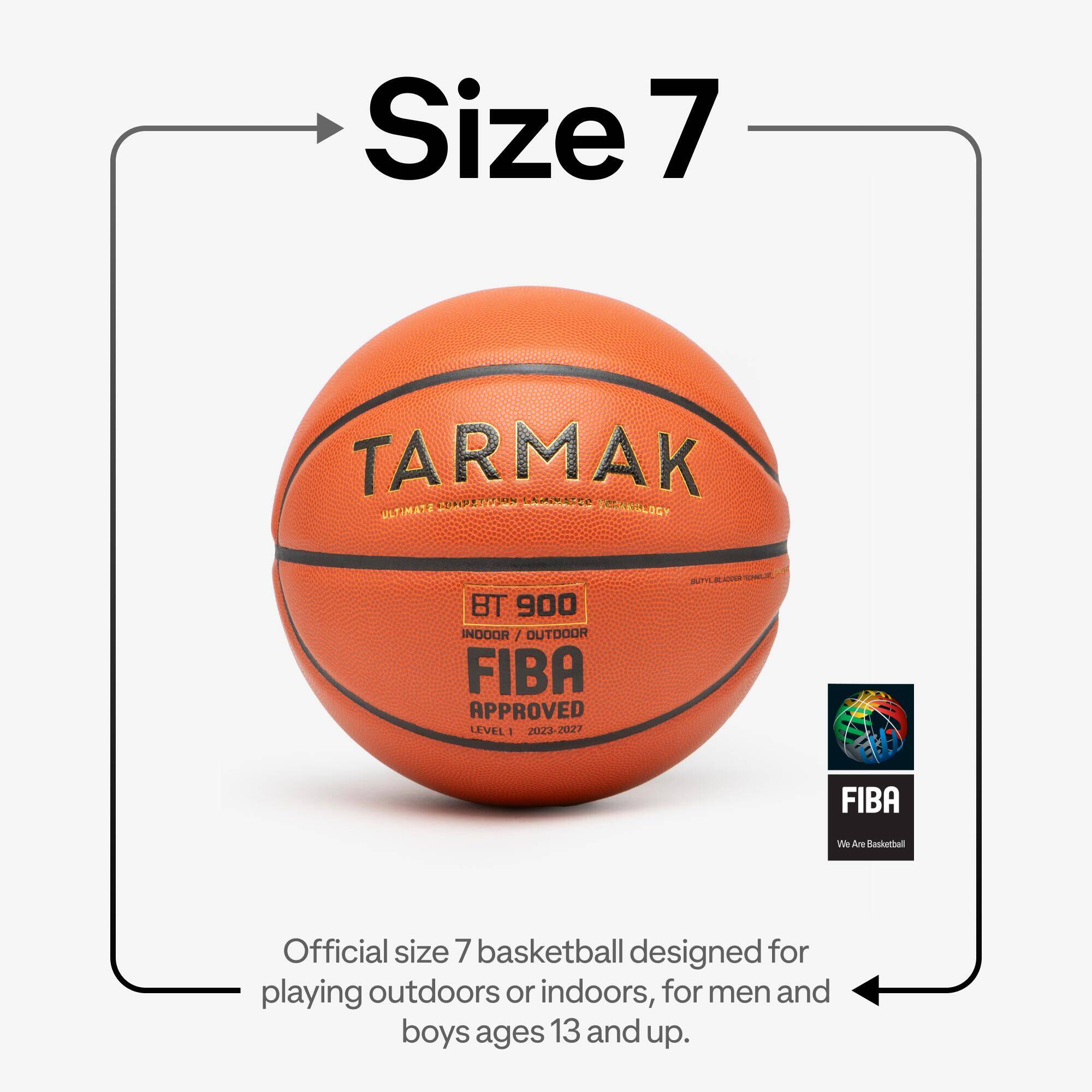Size 7 Basketball FIBA Control Pro BT900 - Orange -  3