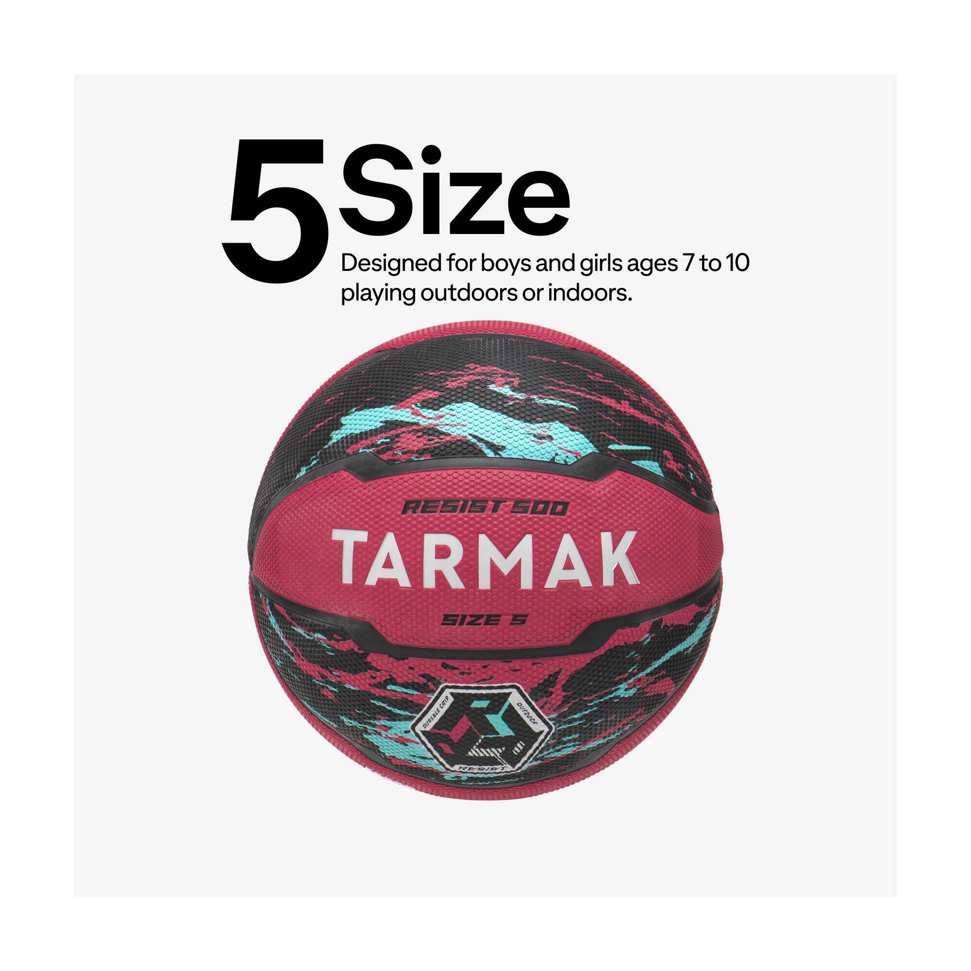 Size 5 Basketball R500 - Pink/Black -  3