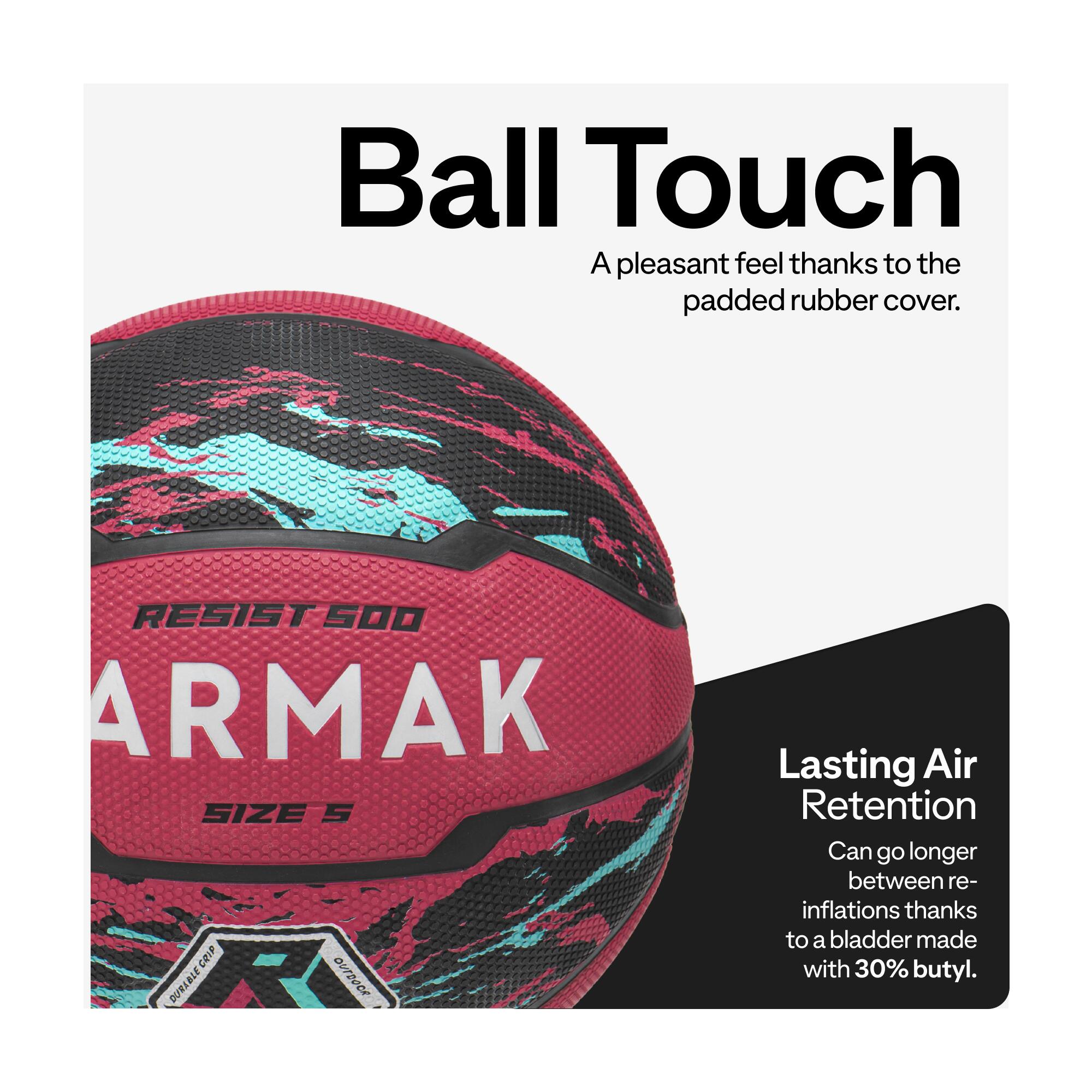 Size 5 Basketball R500 - Pink/Black