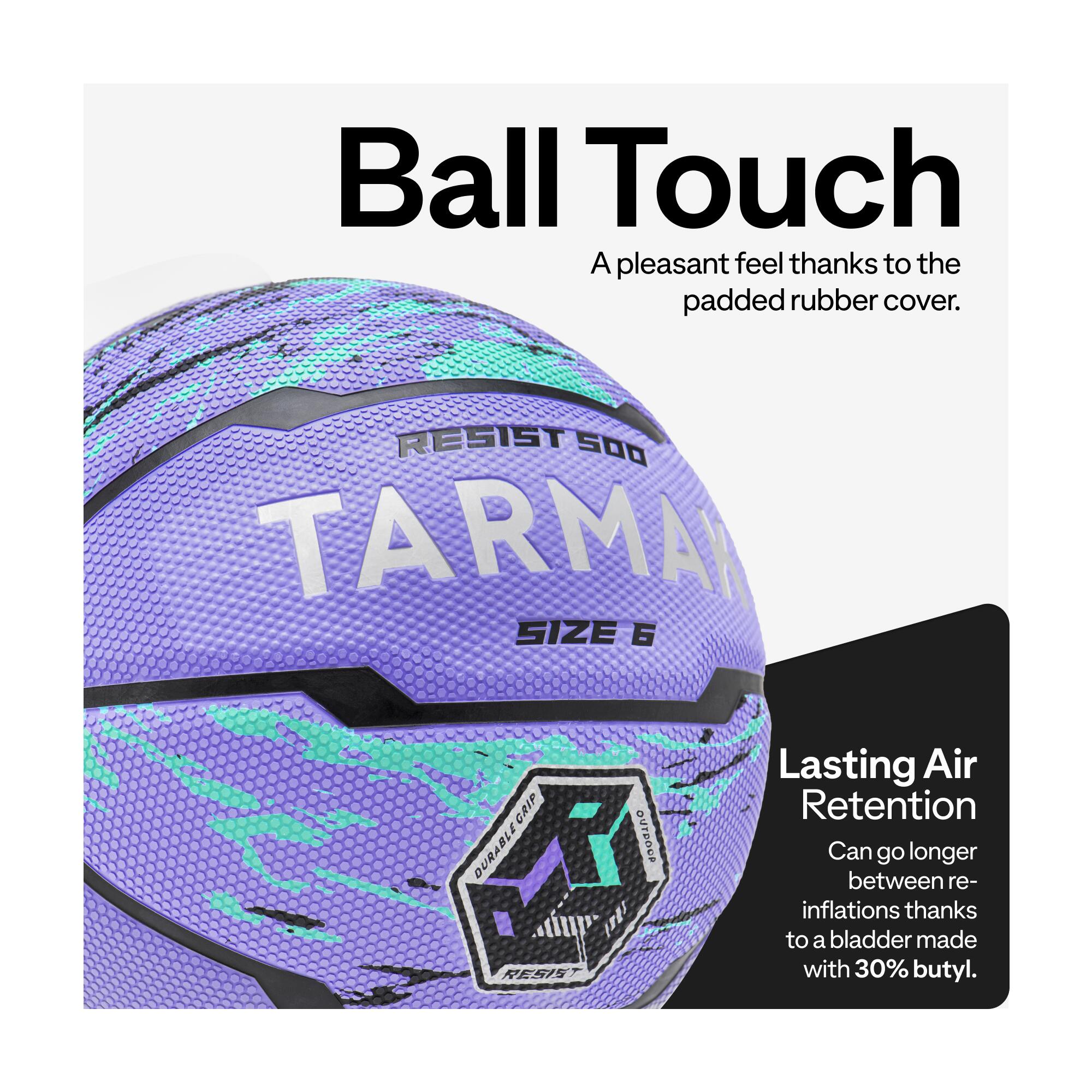 Basketball Size 6 R500 - Purple/Turquoise