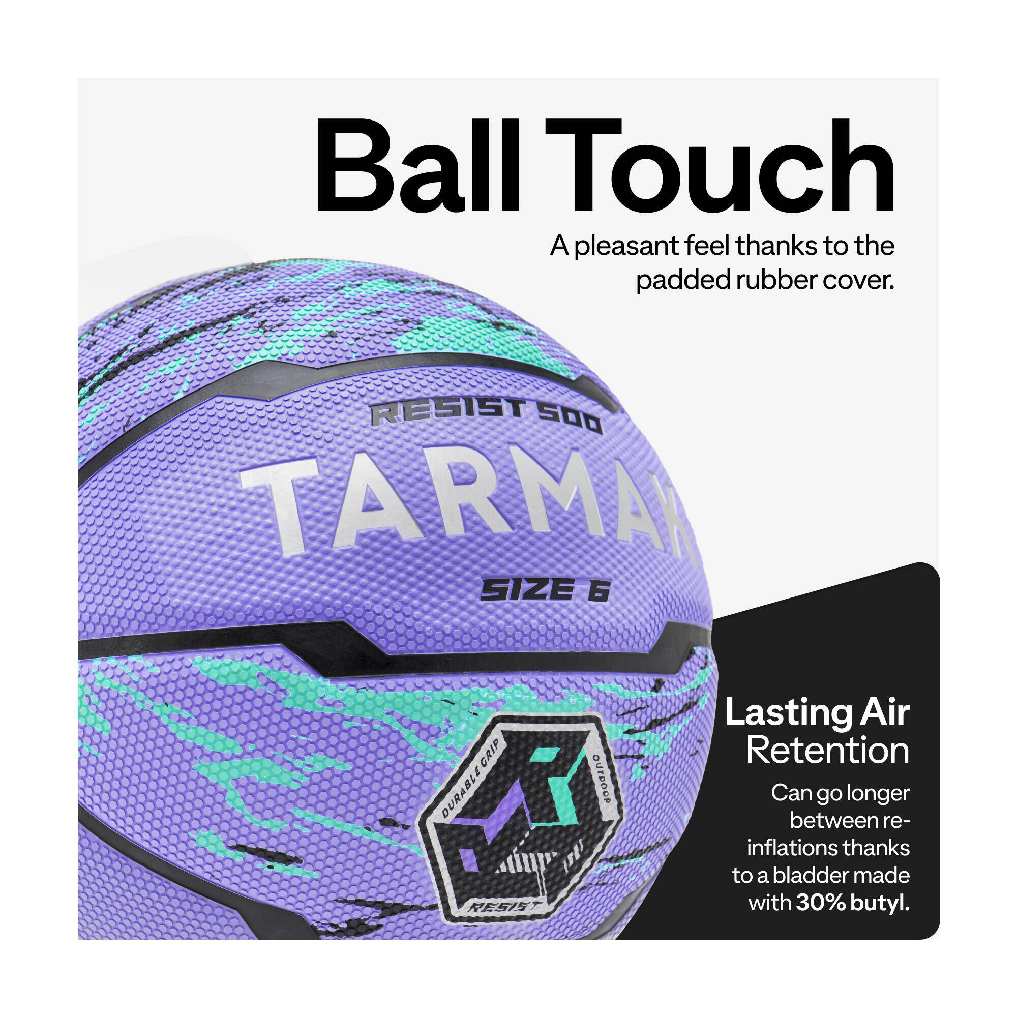 Basketball Size 6 R500 - Purple/Turquoise -  4