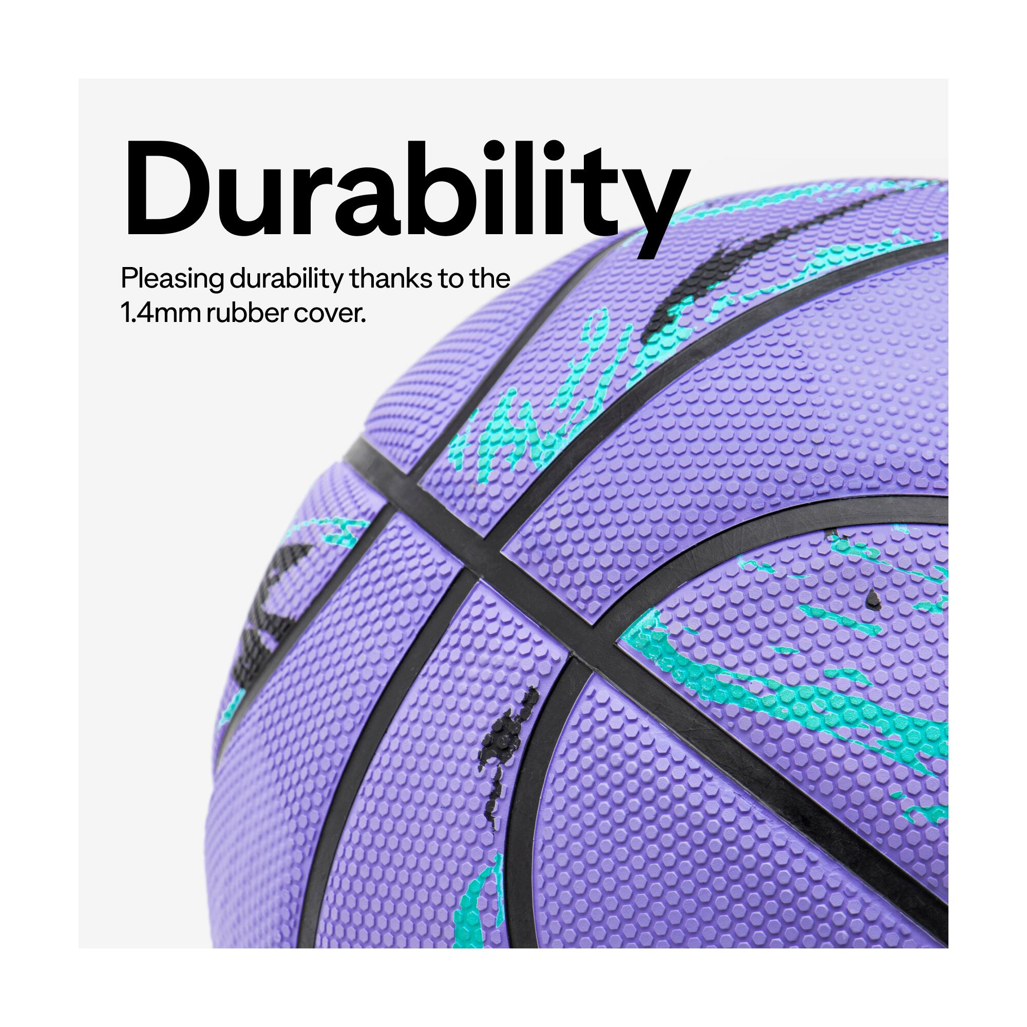 Basketball Size 6 R500 - Purple/Turquoise