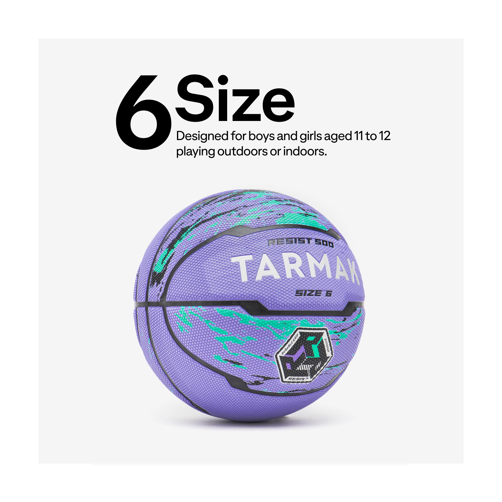 Basketball Size 6 R500 - Purple/Turquoise