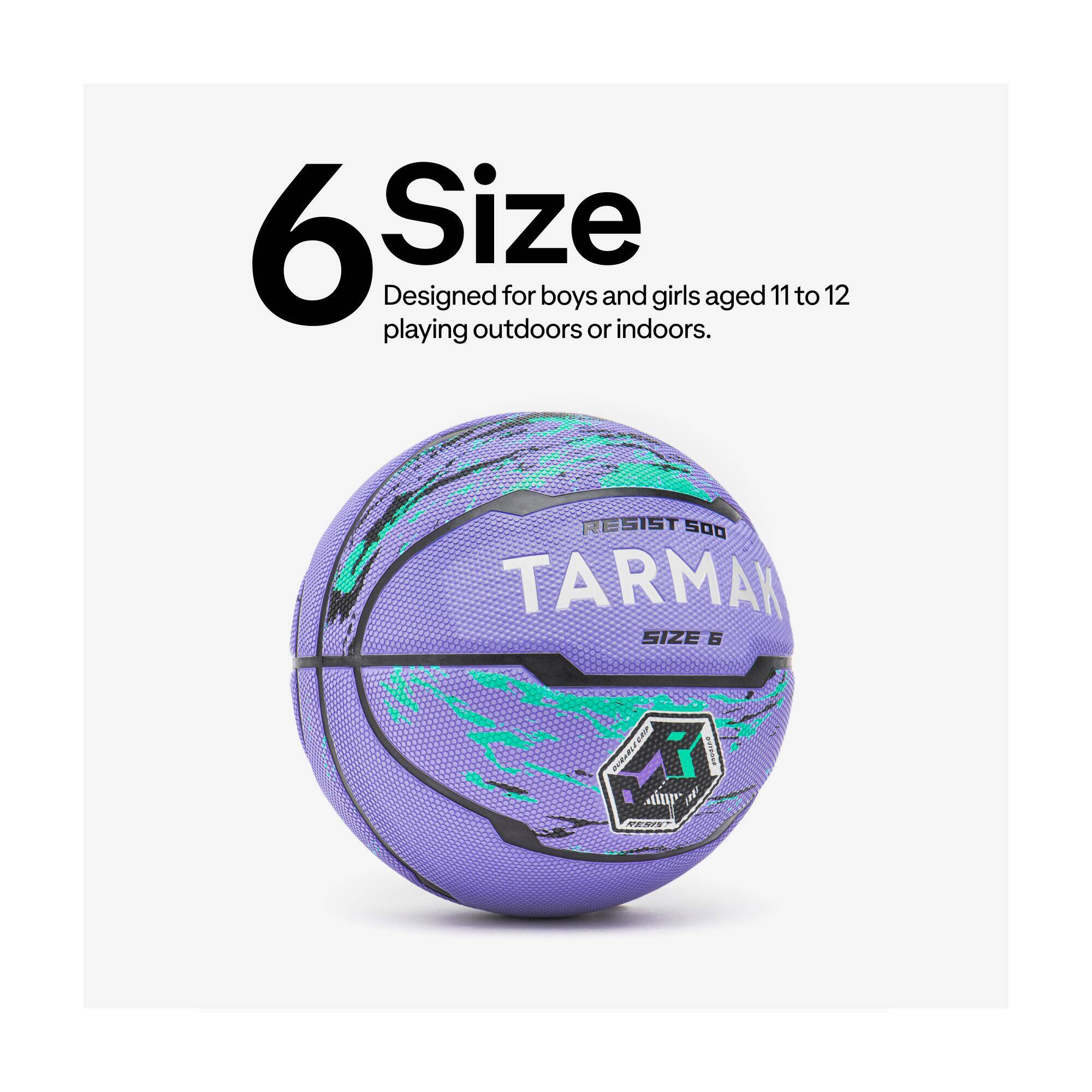 Basketball Size 6 R500 - Purple/Turquoise -  3