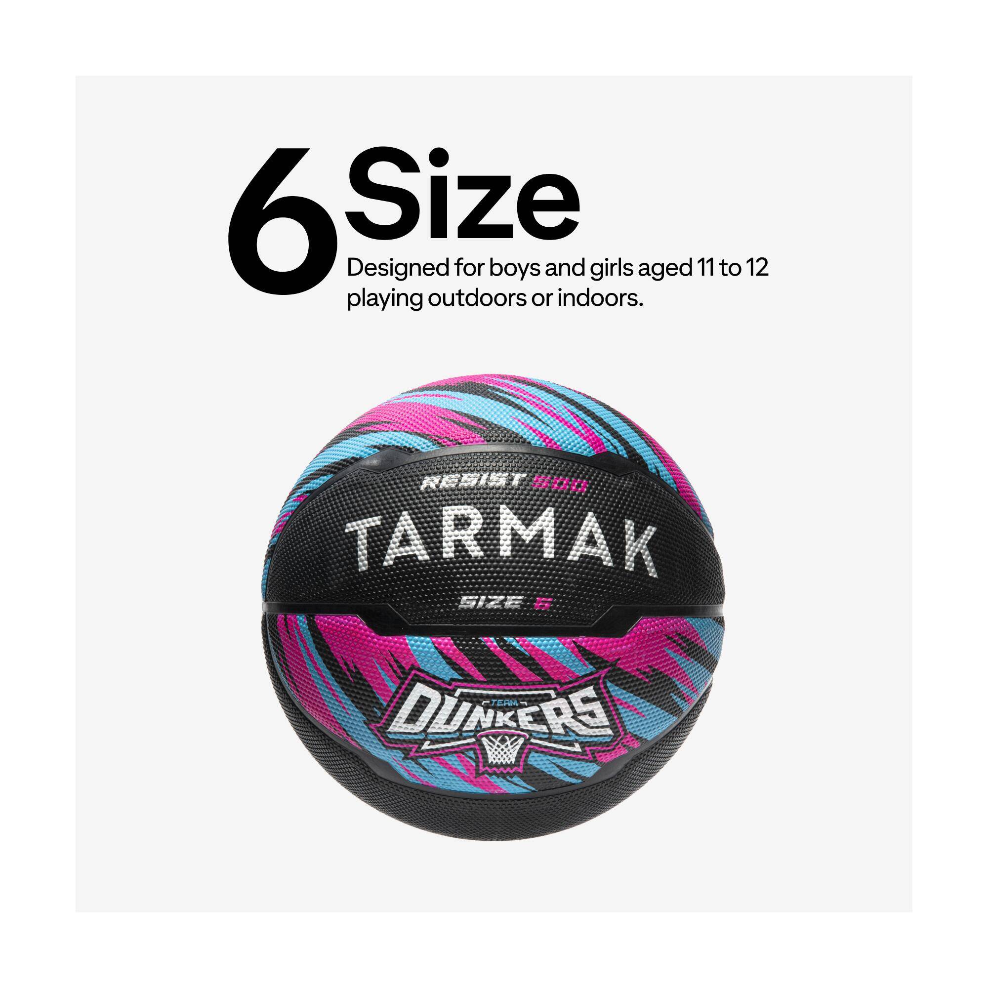 Size 6 Basketball R500 - Black/Pink