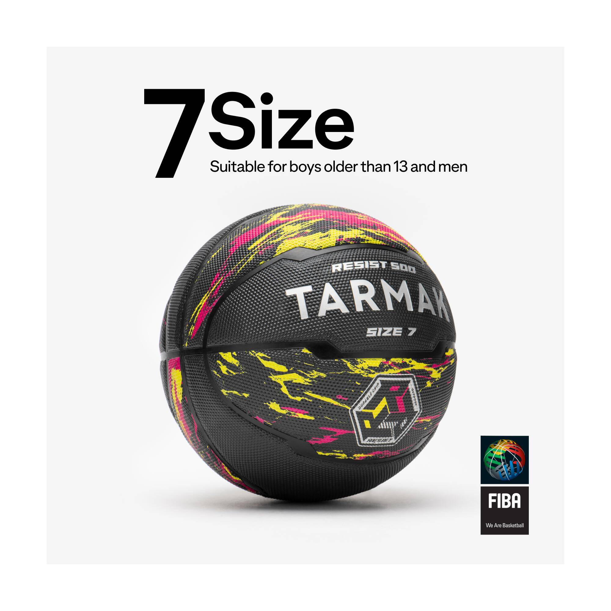 Size 7 Basketball R500 - Red/Yellow -  3