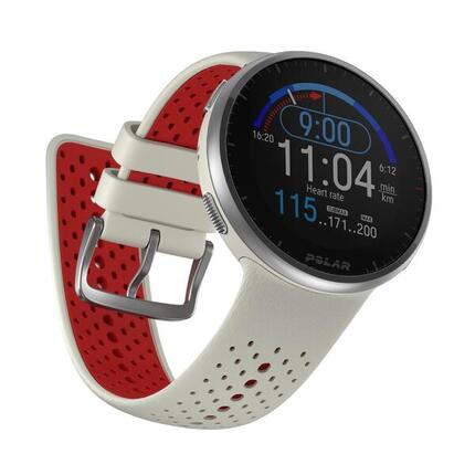 Laufuhr Smartwatch Polar - Pacer Pro weiss/rot
