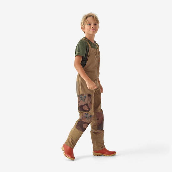 Latzhose 500 Kinder strapazierfähig braun