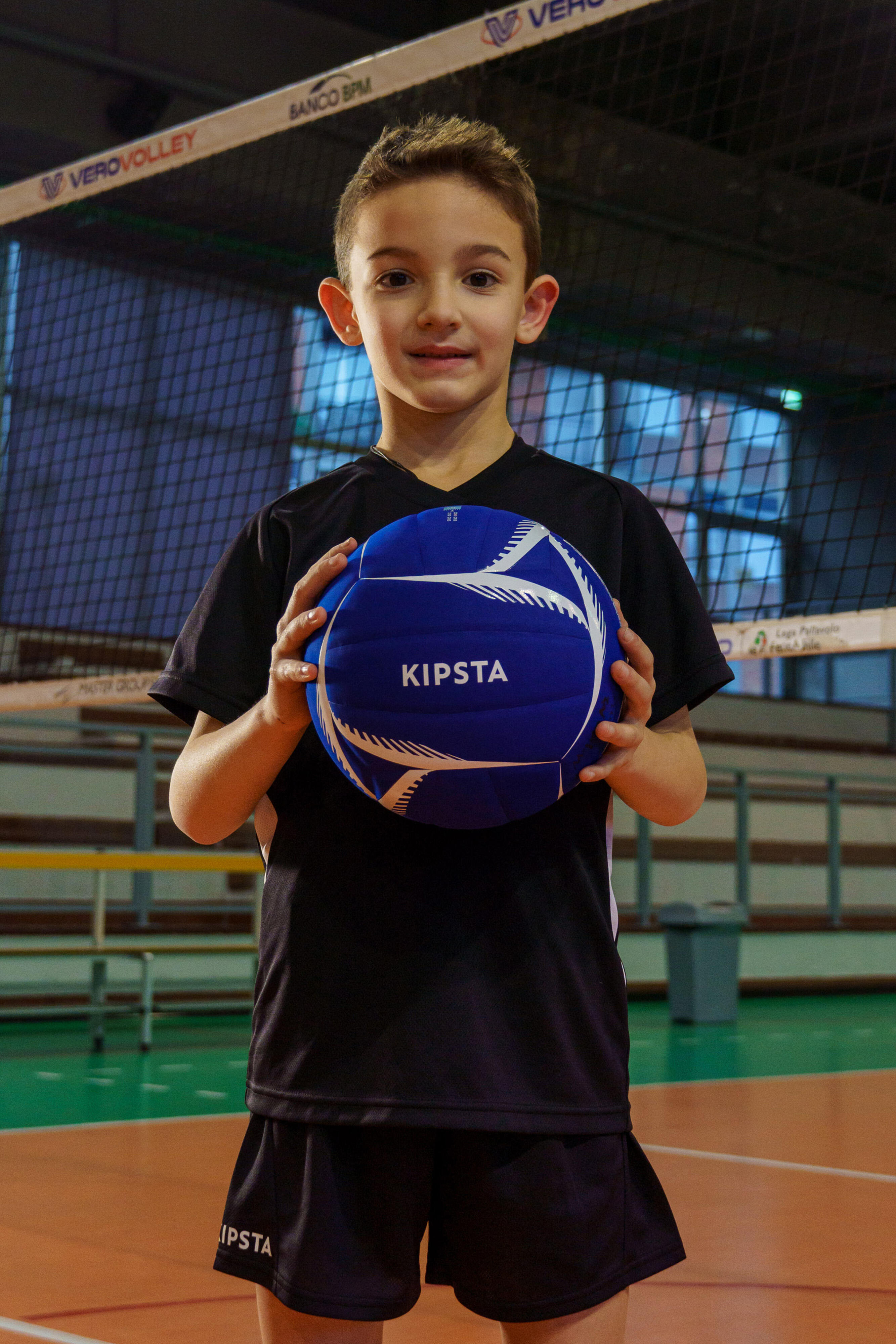 MAILLOT DE VOLLEY-BALL V100 FILLE NOIR 4/5