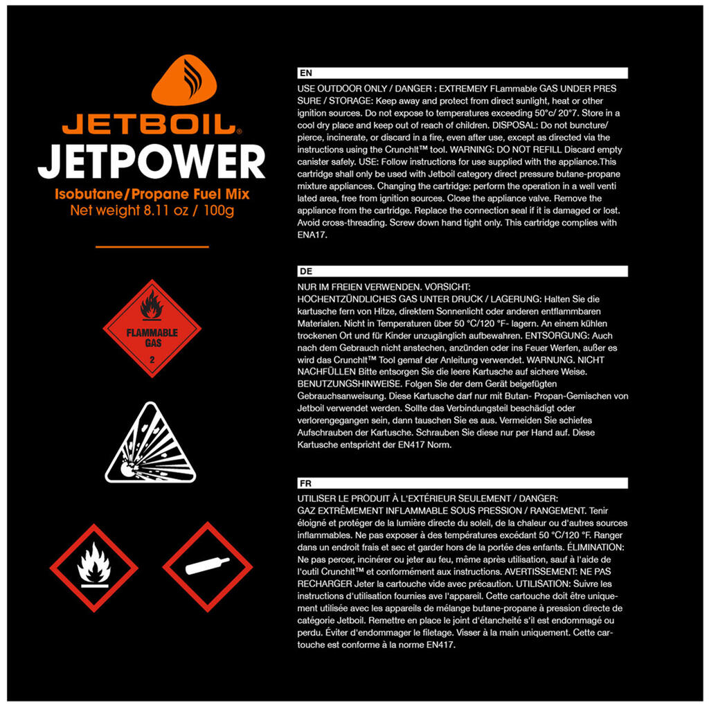 100 g užsukamas dujų balionėlis viryklei „Jetboil“ 