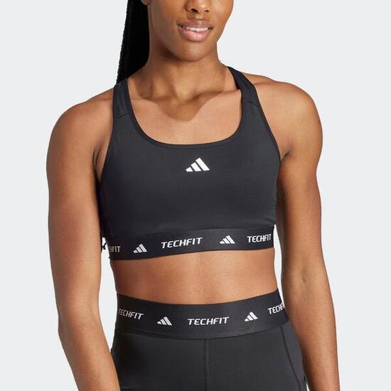Reggiseno sportivo ADIDAS donna palestra traspirante sostegno alto nero